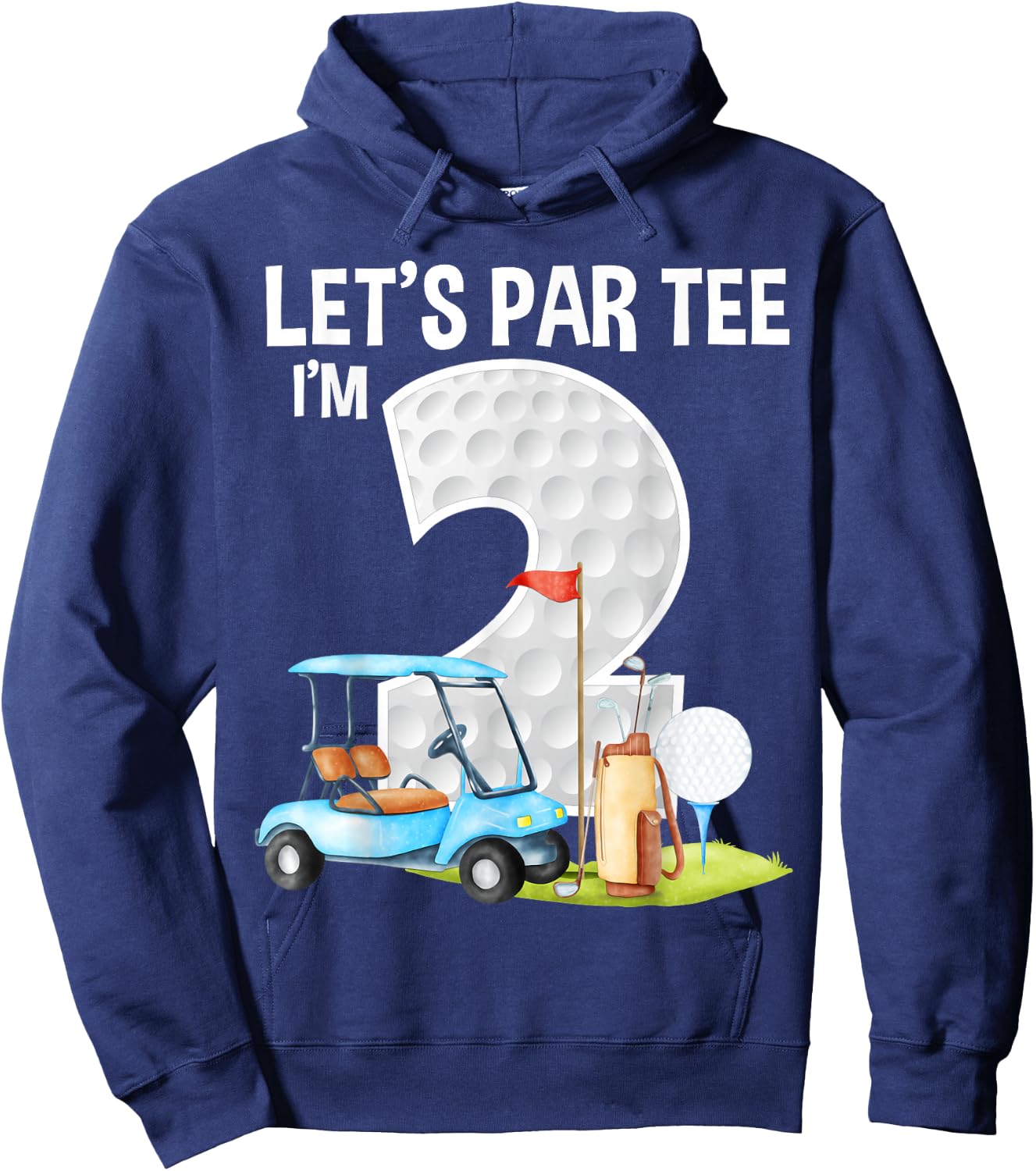 Let's Par I'm 2 2nd Birthday Party Golf Birthday Golfer Hoodie - Hoodie | Navy