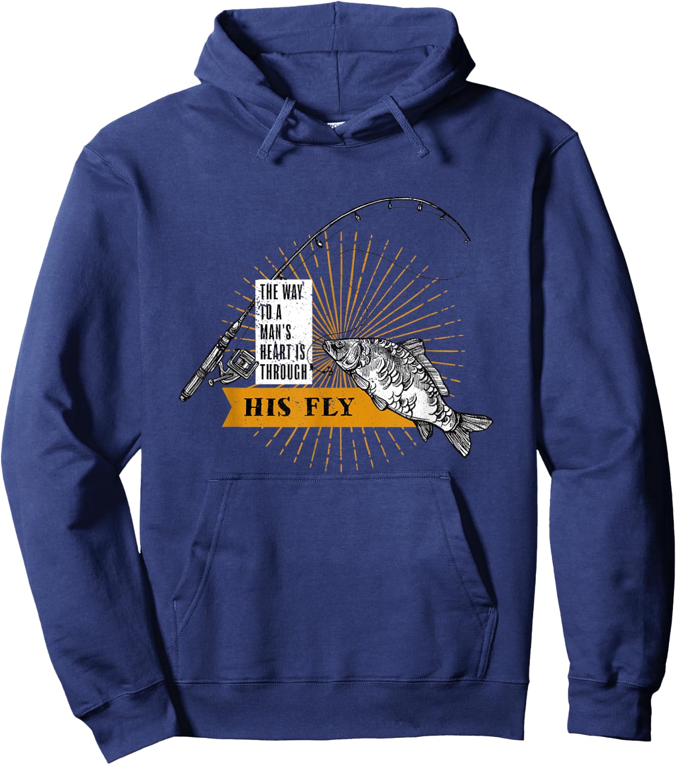 The Way To A Mans Heart Is Through His Fly, Keep It Reel Hoodie - Hoodie | Navy