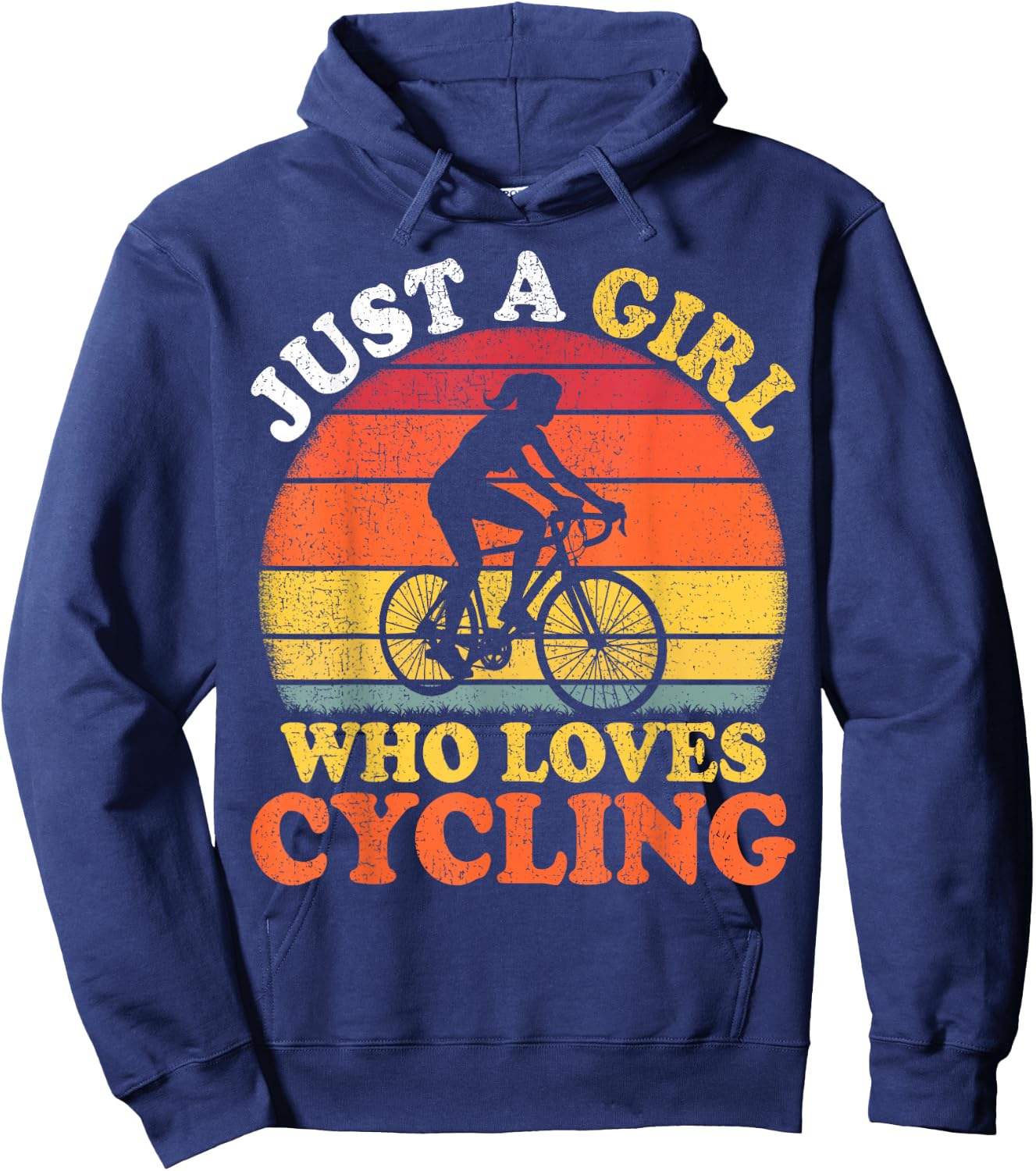 Cycling Lover Vintage Just A Girl Who Loves Cycling Hoodie - Hoodie | Navy