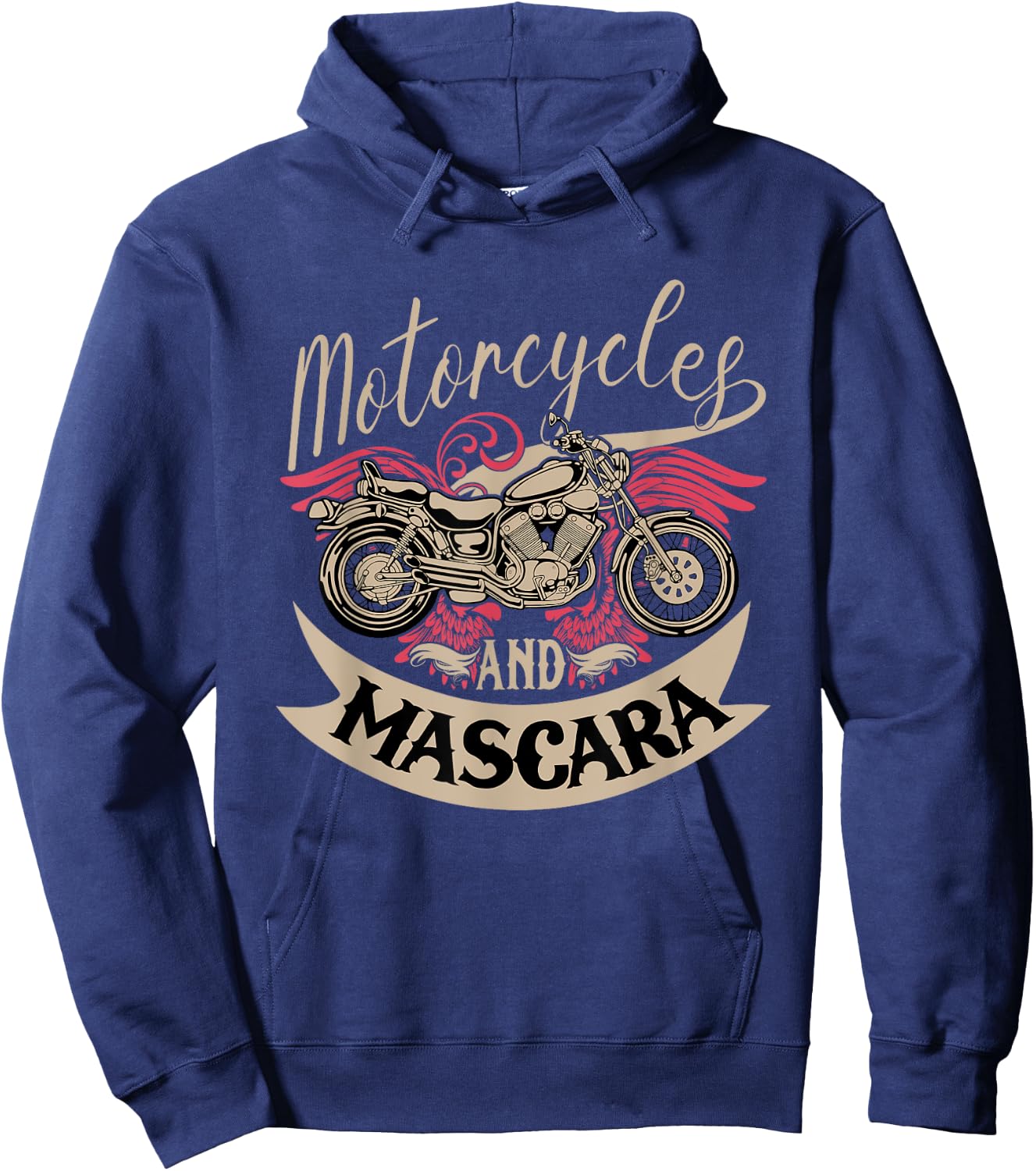 Motorcycles and Mascara Clothes Moped Chopper Motocross Hoodie - Hoodie | Navy