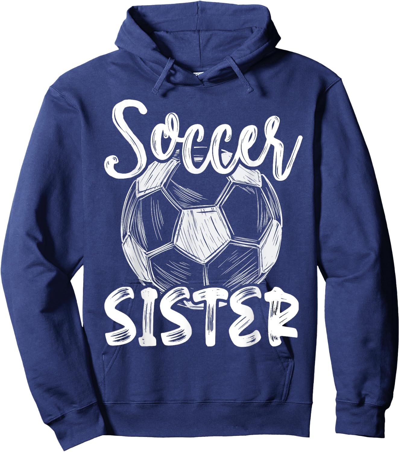 Soccer Sister Women Family Matching Team Player Soccer Ball Hoodie - Hoodie | Navy