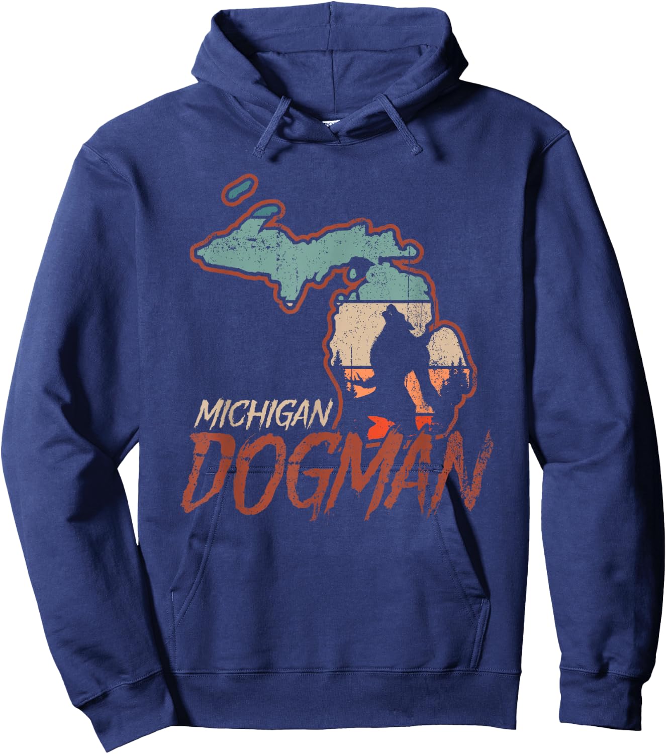 Michigan Dogman Cryptid Society Werewolf Monster Hoodie - Hoodie | Navy