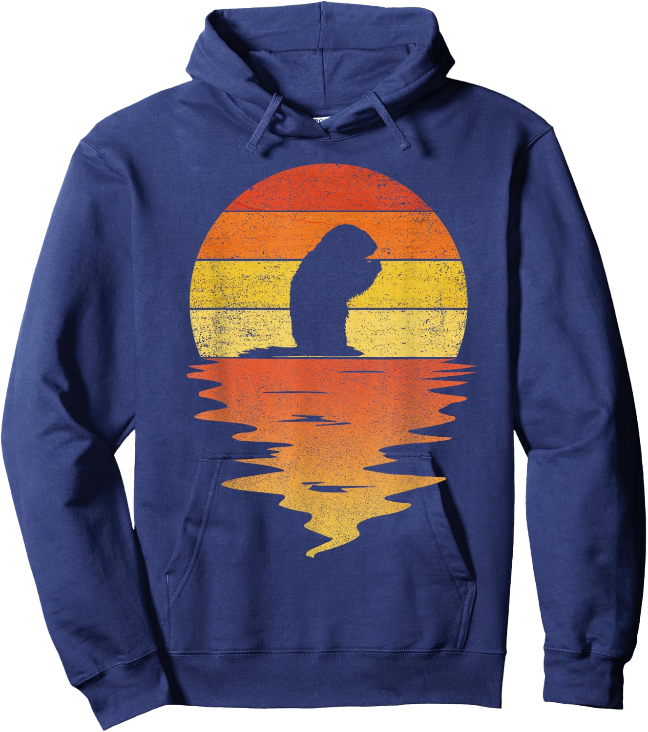Marmots shirt retro sunset 70s vintage Marmots Hoodie - Hoodie | Navy