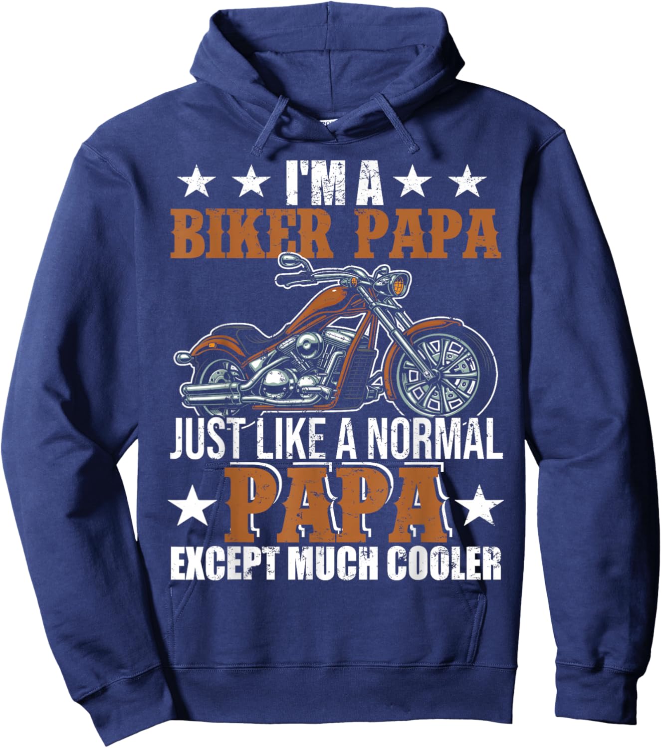 I'm A Biker Papa Happy Fathers Day Matching Motorcycle Lover Hoodie - Hoodie | Navy