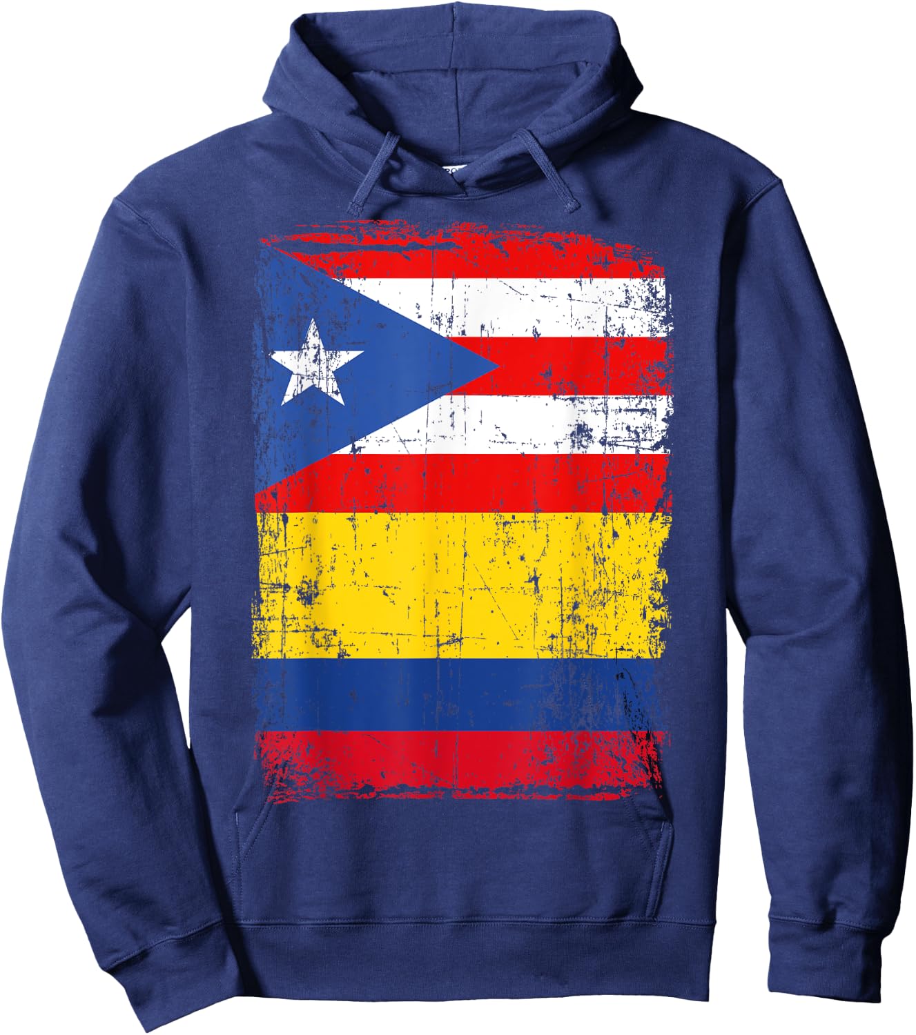 Colombian Puerto Rican Flag Vintage Colombia Rico Hoodie - Hoodie | Navy