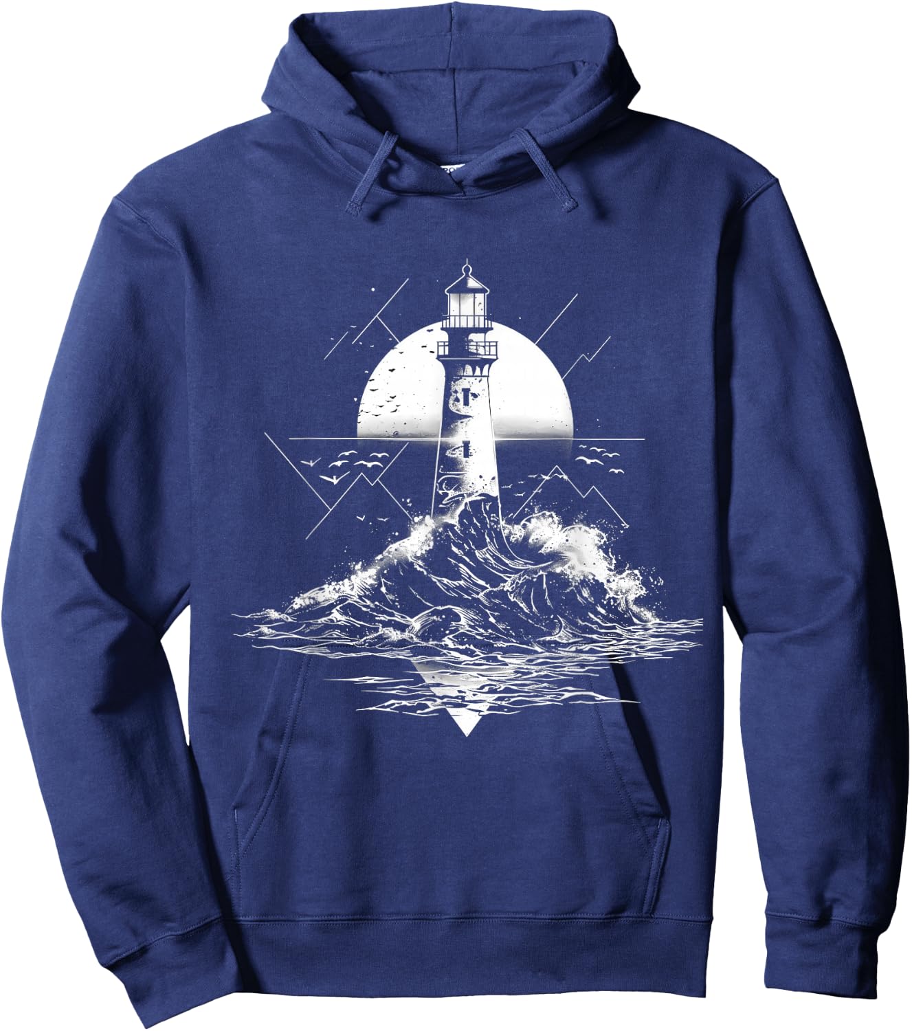 Lighthouse Sailing Sea Beach Boating Seaside House Hoodie - Hoodie | Navy