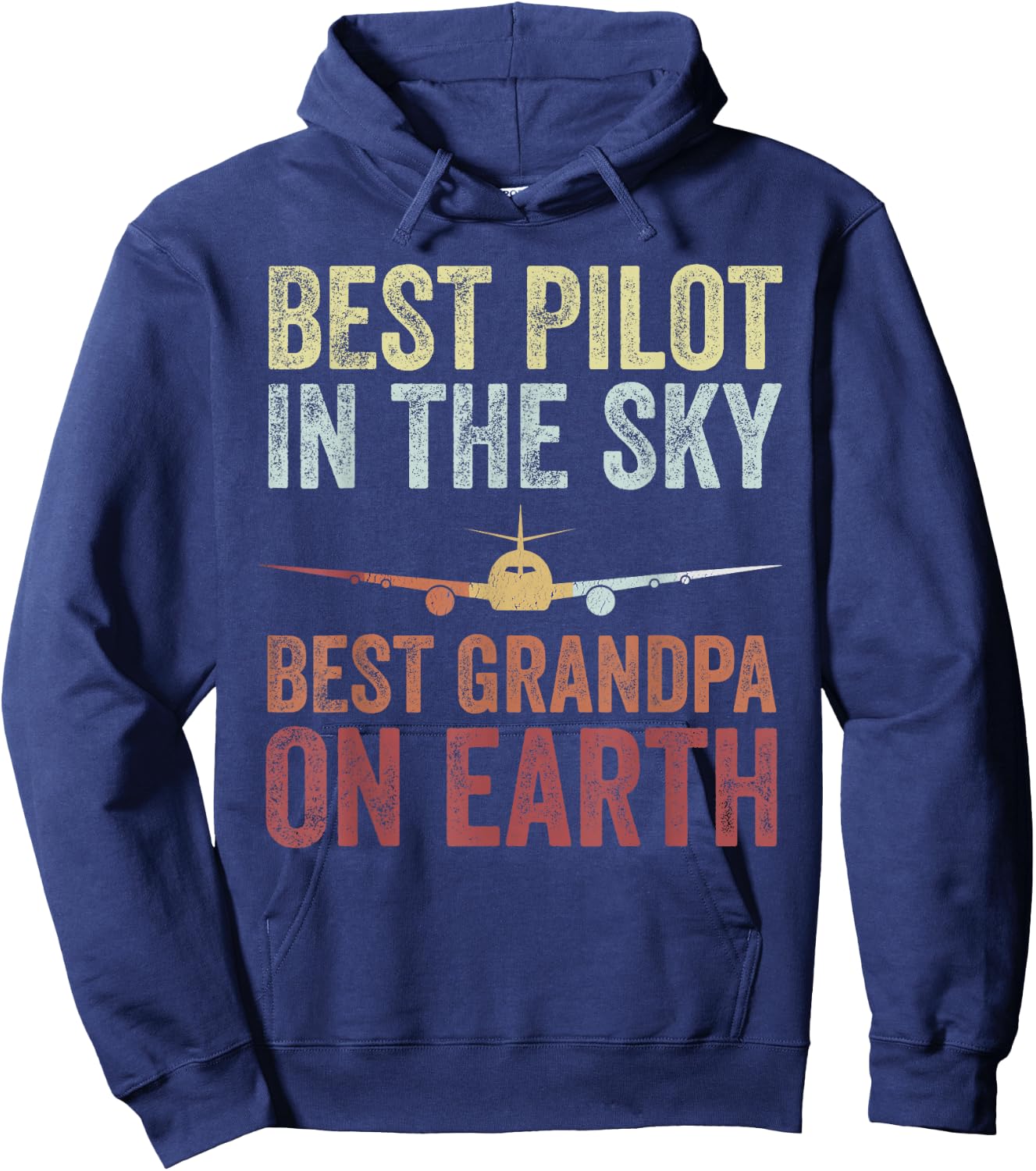 Pilot Grandpa Funny Flying Grandpa Retirement Aviator Hoodie - Hoodie | Navy