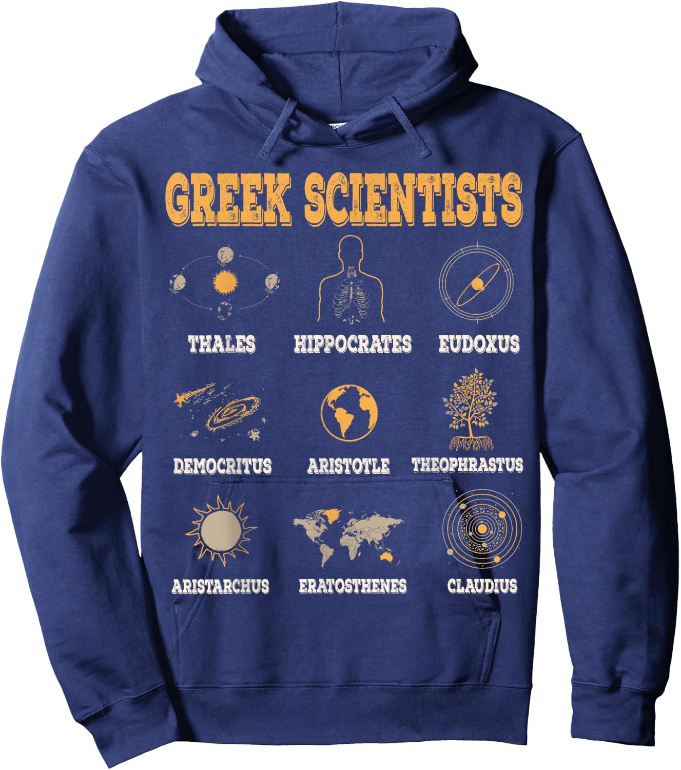 Greek Scientists Shirt, Aristotle & Thales Science Hoodie - Hoodie | Navy
