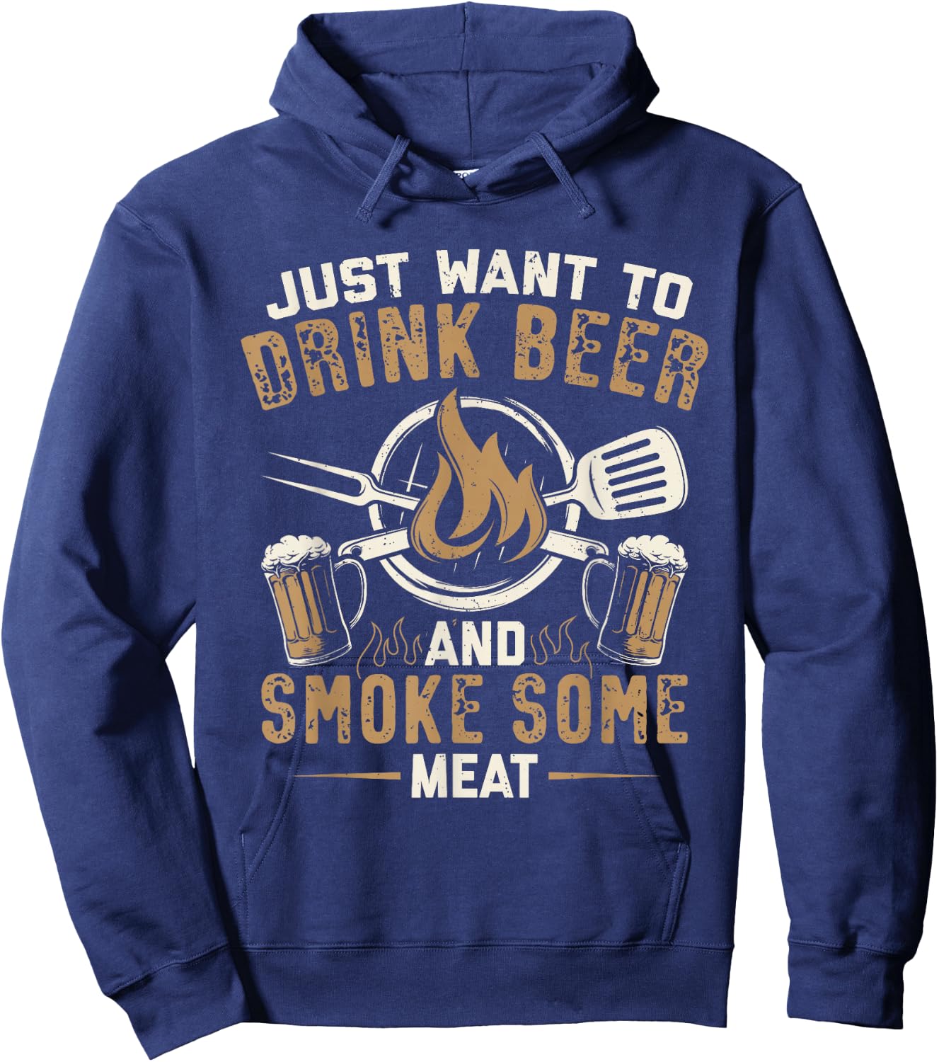 Funny BBQ Grill Chef Grilling Master Barbecue Lover BBQ Hoodie - Hoodie | Navy
