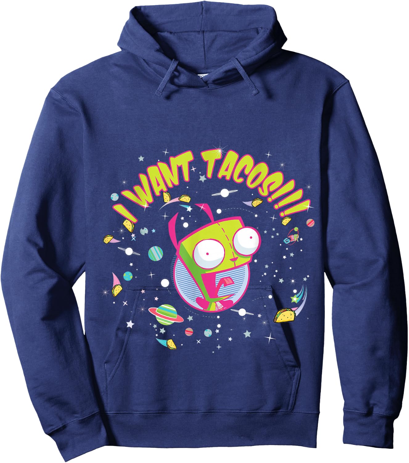 Invader Zim Gir I Want Tacos Festive Text Hoodie - Hoodie | Navy