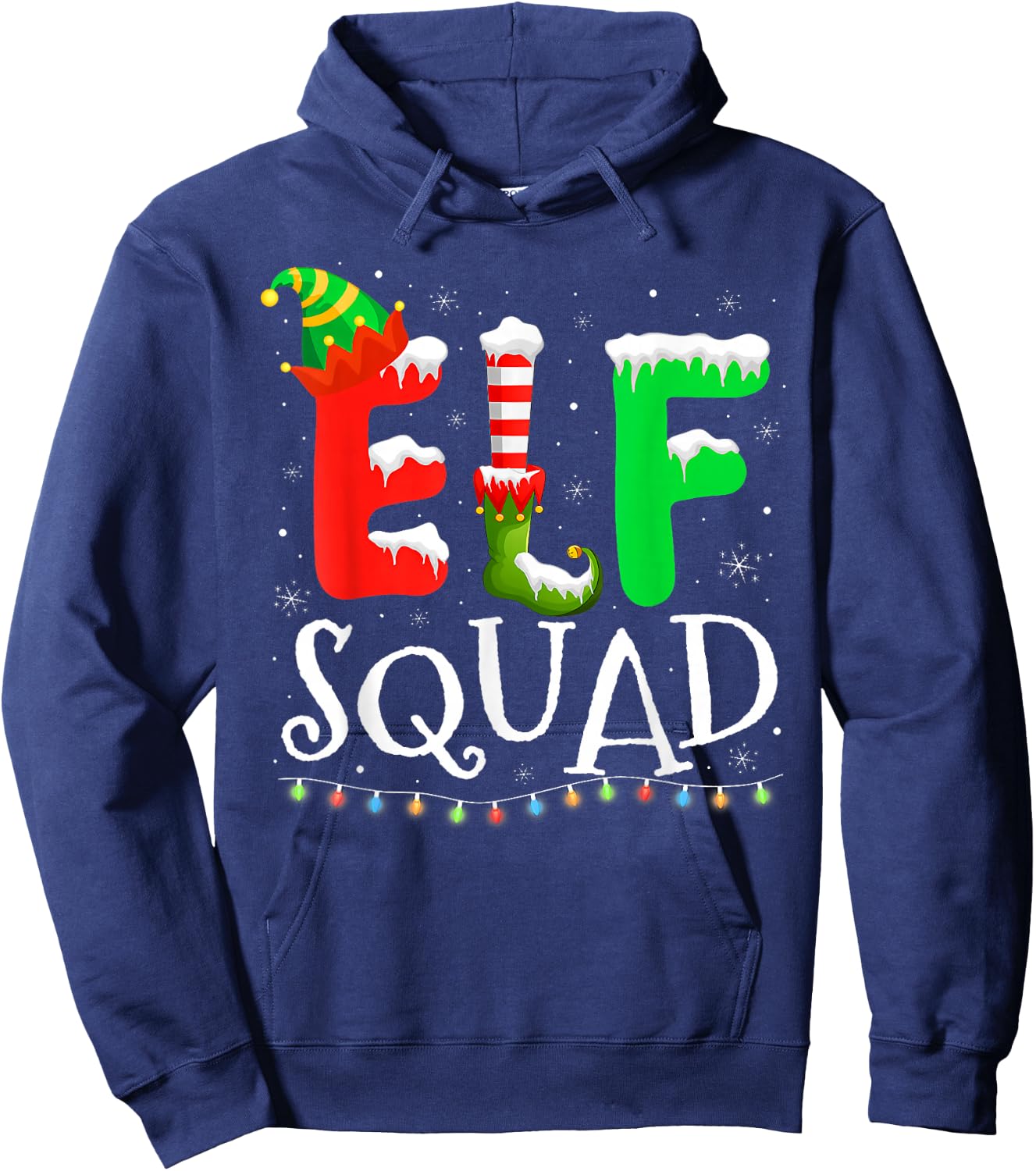 Elf Squad Funny Elf Family Christmas Matching Pajamas Xmas Hoodie - Hoodie | Navy