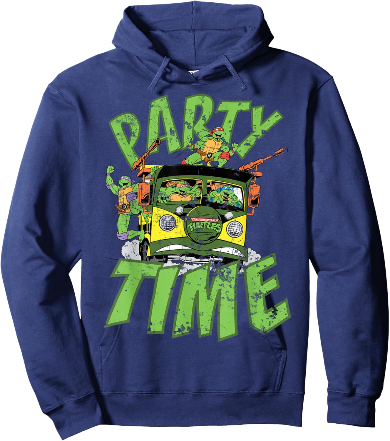 Teenage Mutant Ninja Turtles Gang Retro Party Wagon Hoodie - Hoodie | Navy