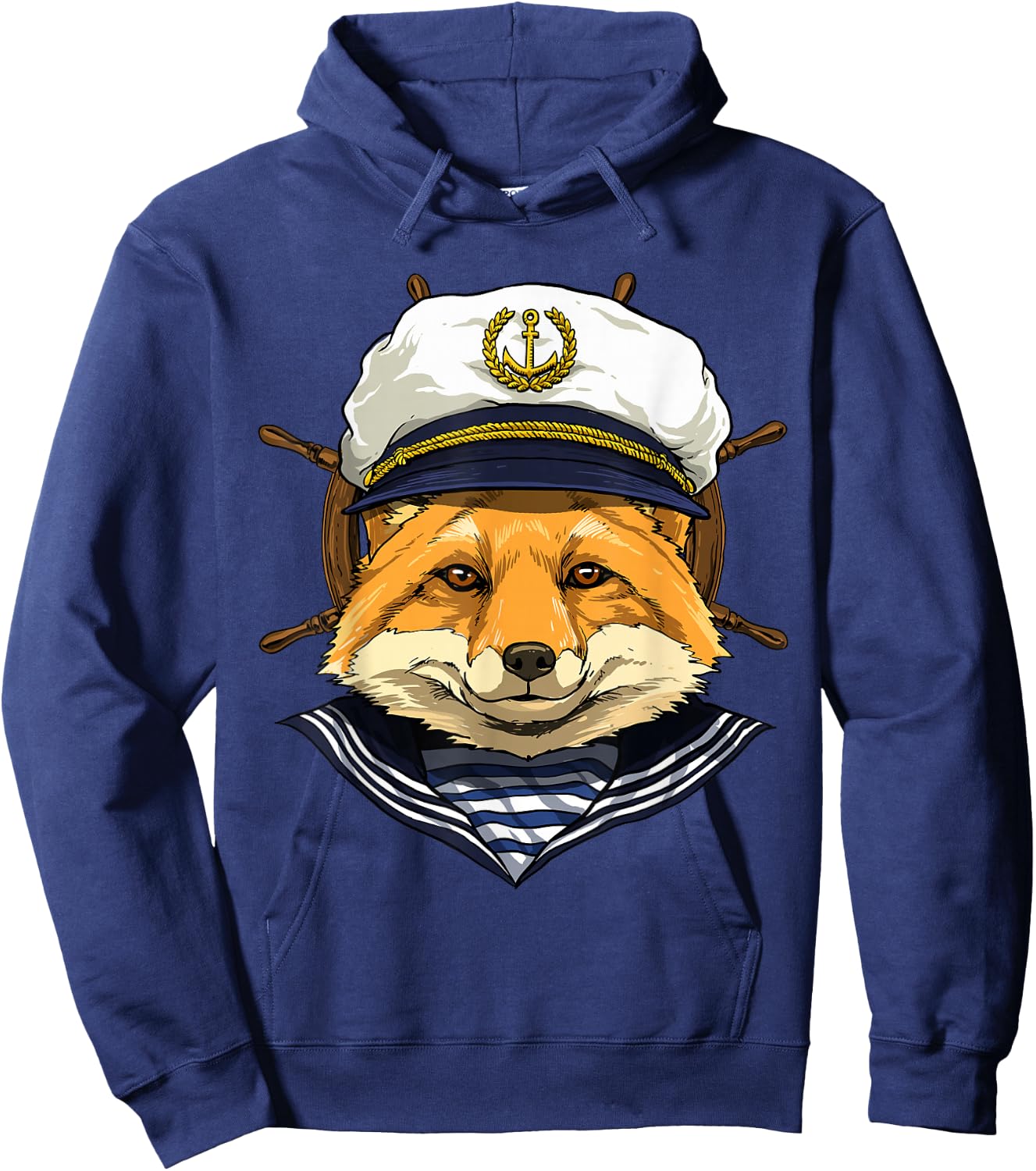 Fox Sailor Boat Captain Wildlife Fox Forest Hoodie - Hoodie | Navy