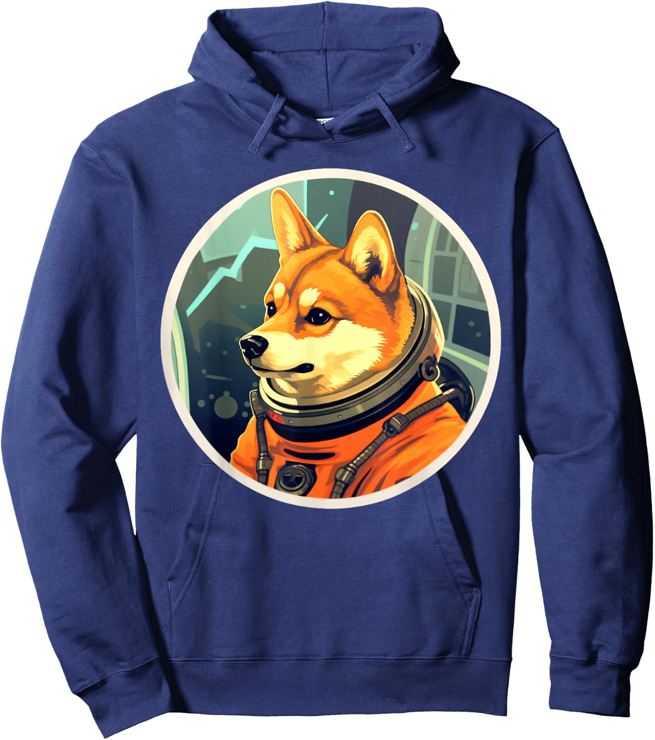 Astronaut Doge Shiba Inu Dog Wearing a Space Suit Hoodie - Hoodie | Navy