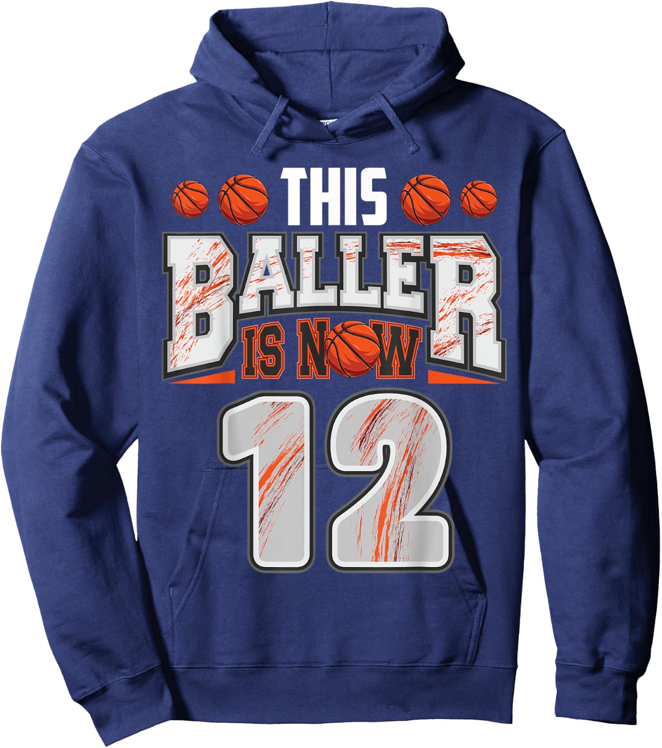 Basketball player 12 Years Old Boy Basketball 12th Birthday Hoodie - Hoodie | Navy