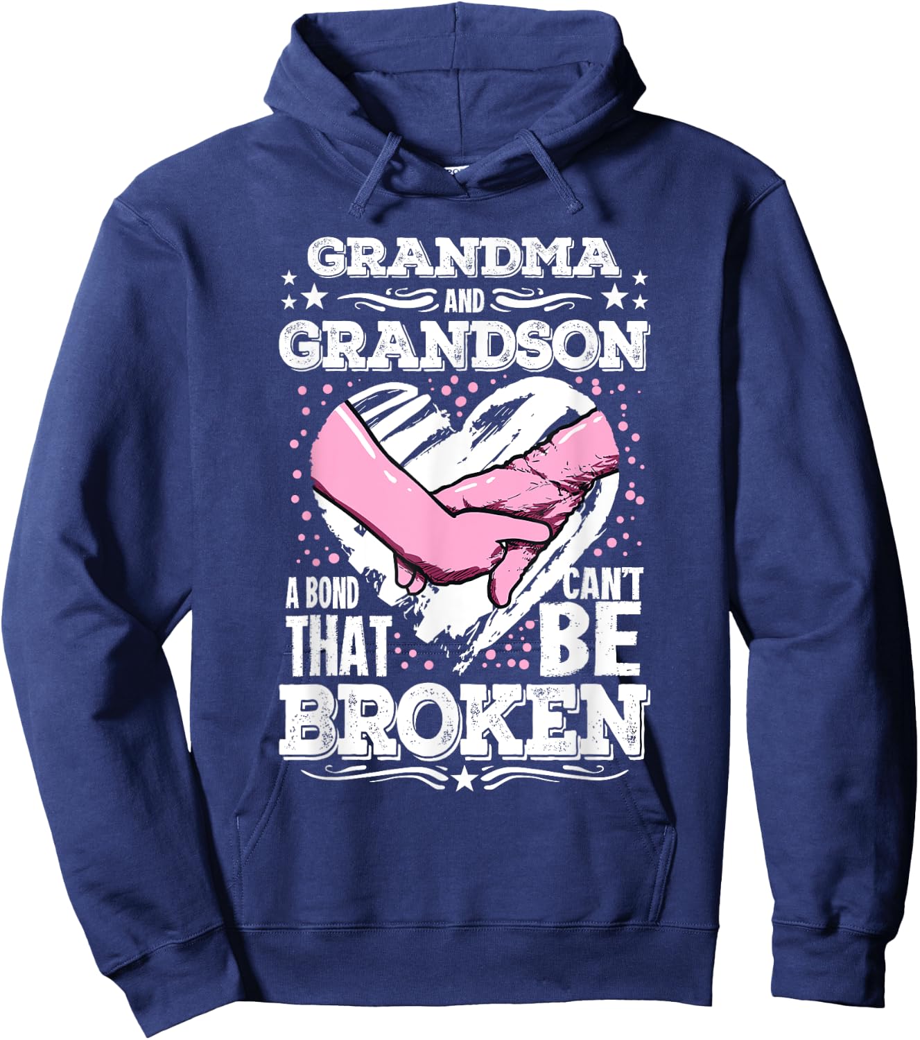 Nana Gift Grandma and Grandson a Bond That Can't be Broken Hoodie - Hoodie | Navy