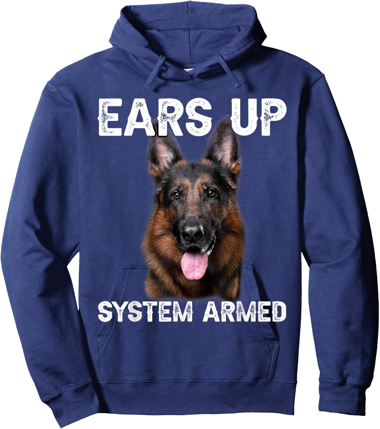 German Shepherd Dog Ears Up System Armed Hoodie - Hoodie | Navy