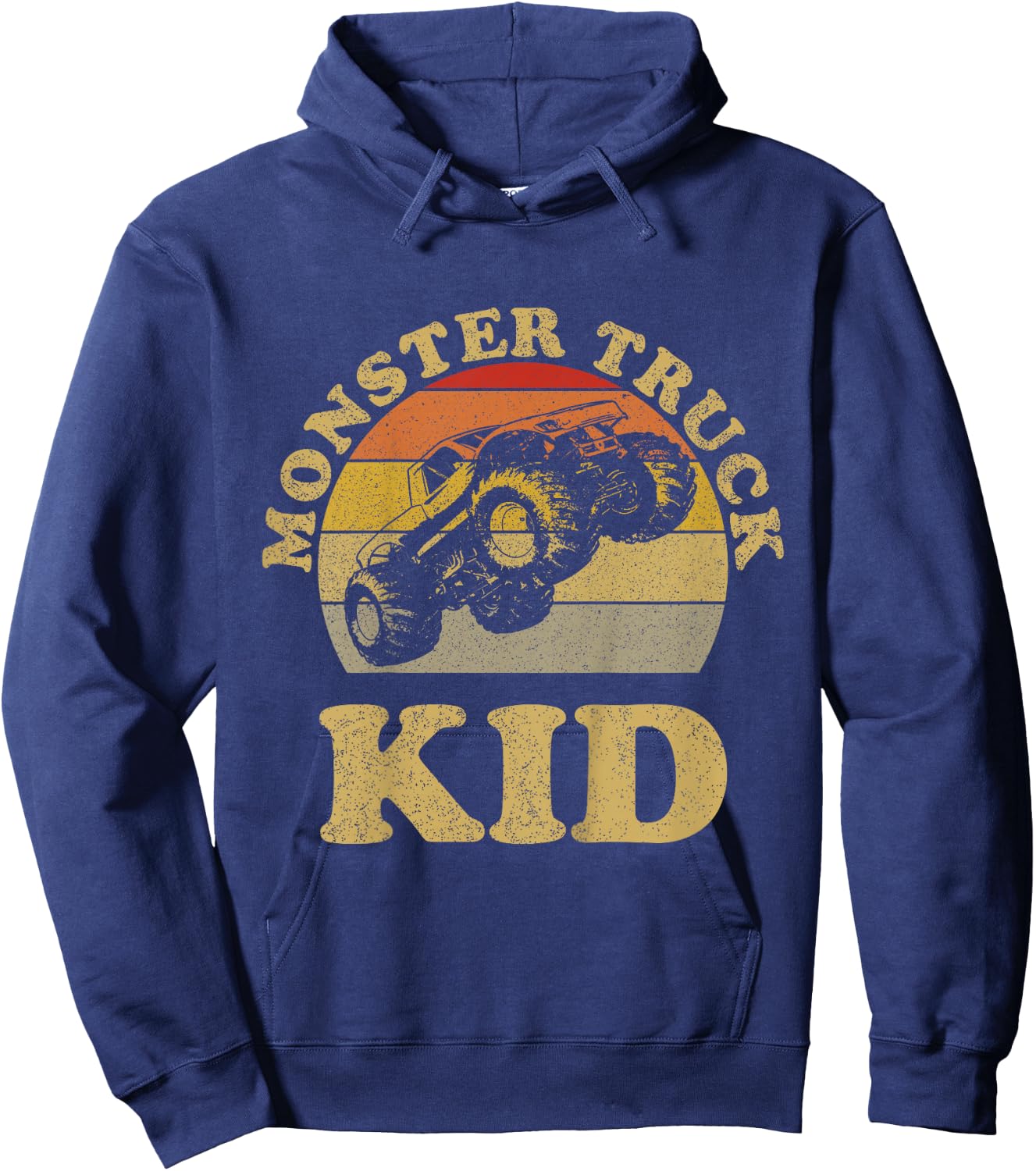 Monster Truck Kids Retro Vintage Monster Truck Shirt Hoodie - Hoodie | Navy