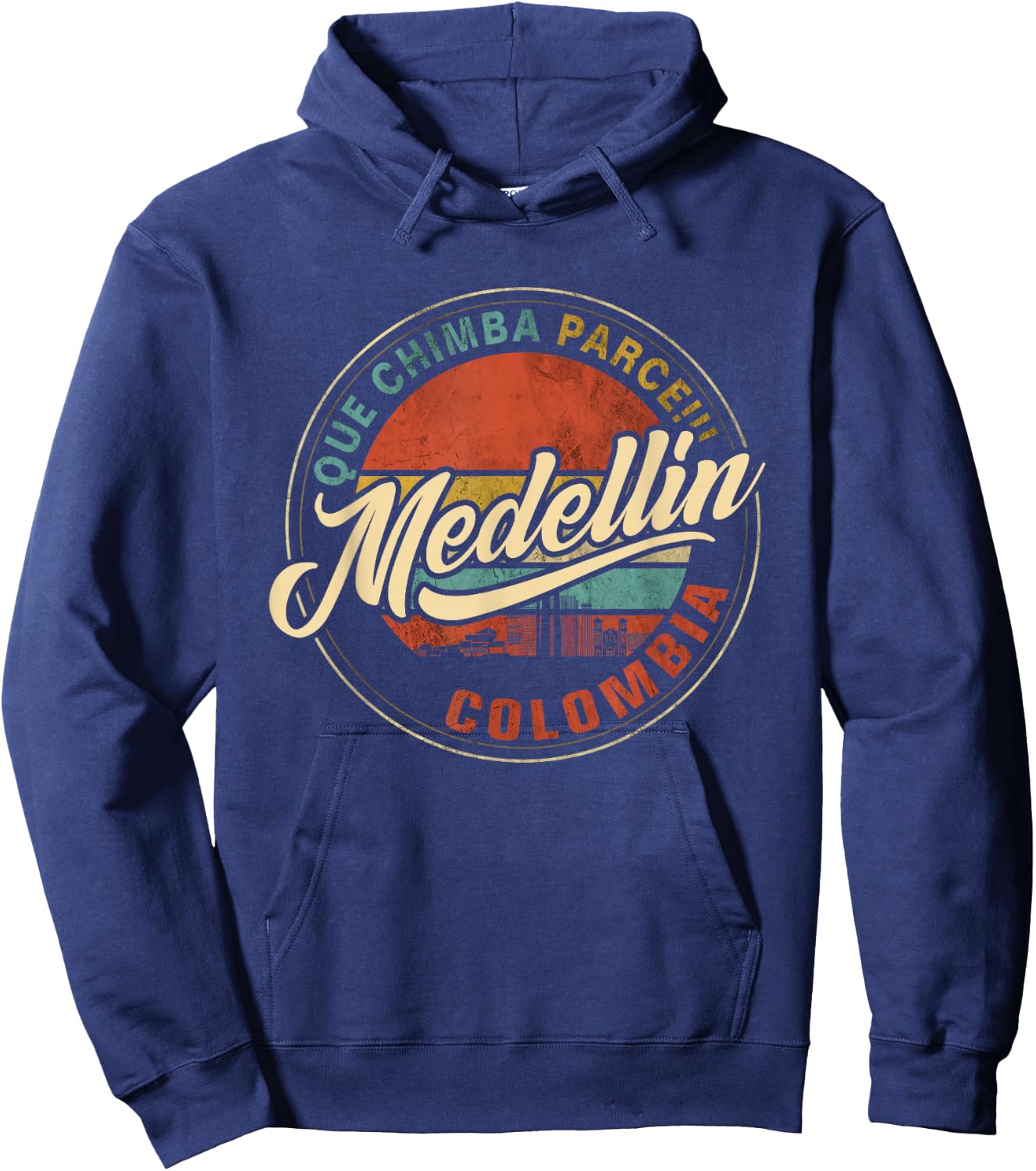 Que Chimba Parce Medellin Bandera Antioquia Colombia Paisa Hoodie - Hoodie | Navy