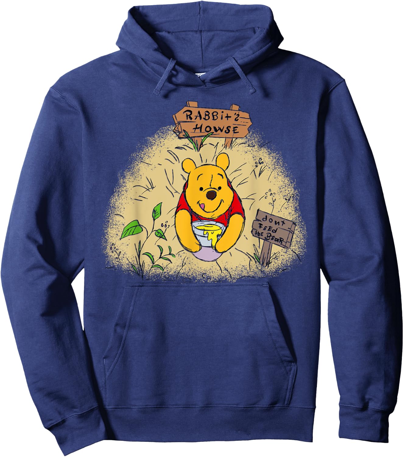 Disney Winnie the Pooh Rabbit's House Don't Feed the Bear Hoodie - Hoodie | Navy