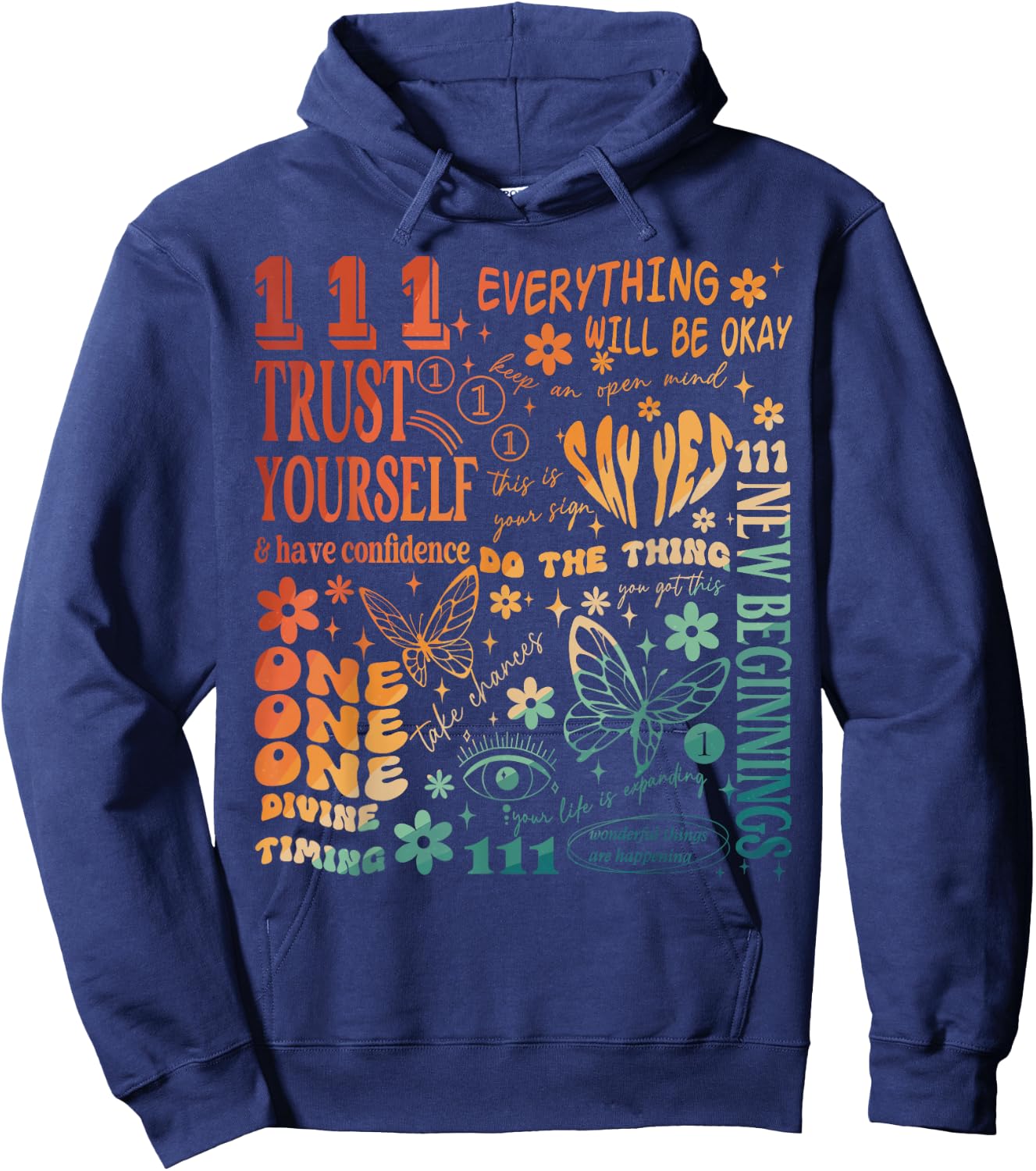 Numerology Personal Number New Beginnings 111 Angel Number Hoodie - Hoodie | Navy