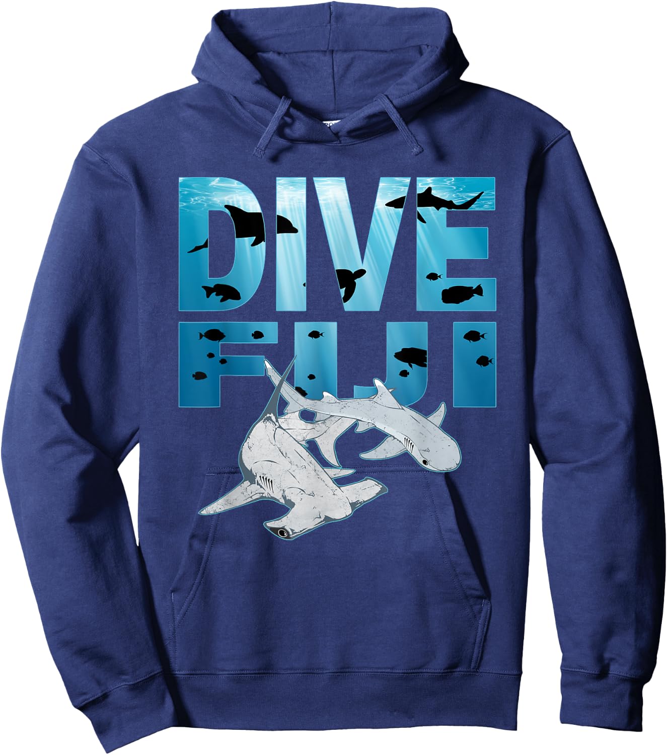 Hammerhead Shark and Whitetip Dive Fiji Hammerhead Hoodie - Hoodie | Navy
