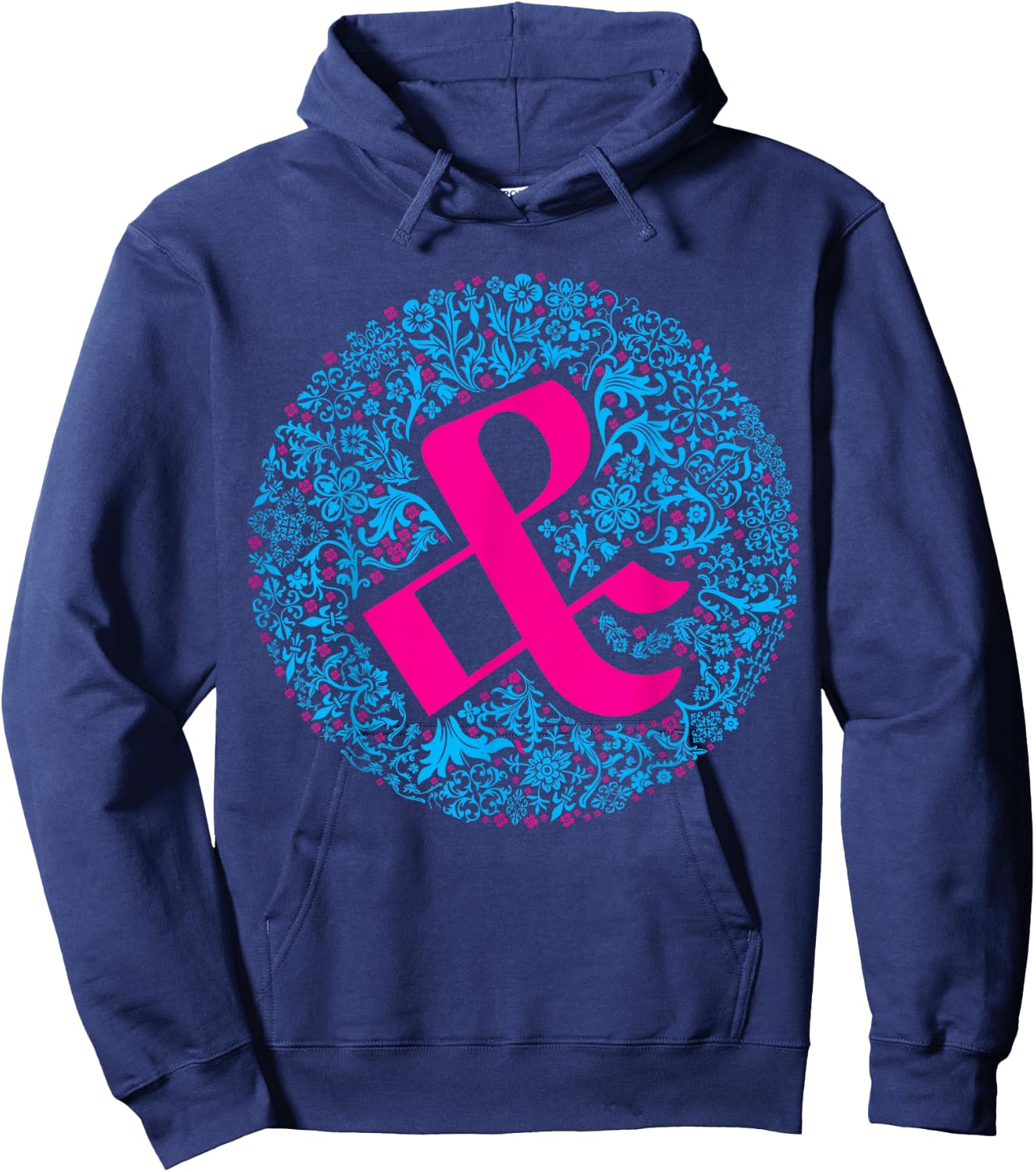 & Ampersand Floral Typography Art for Font Nerds Hoodie - Hoodie | Navy