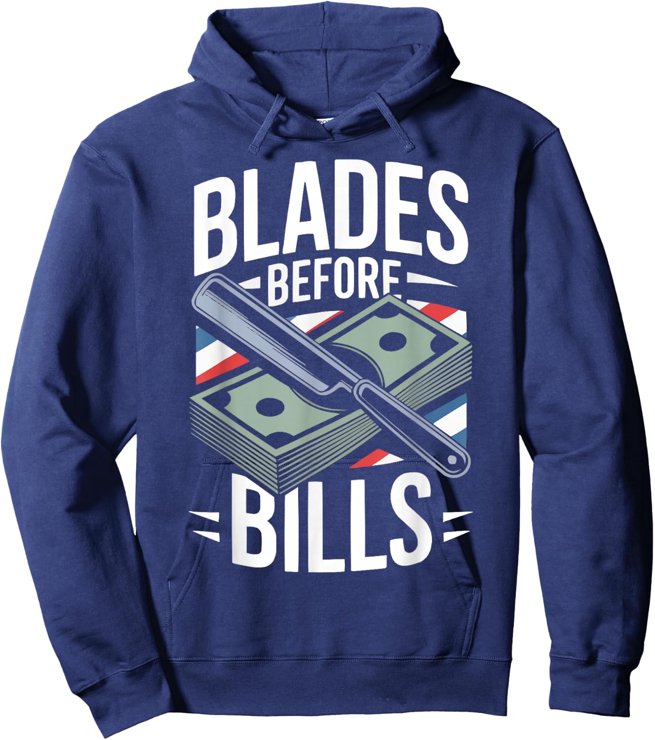 Barber Scissors Haircut Barbershop Hairstylist Hairdresser Hoodie - Hoodie | Navy
