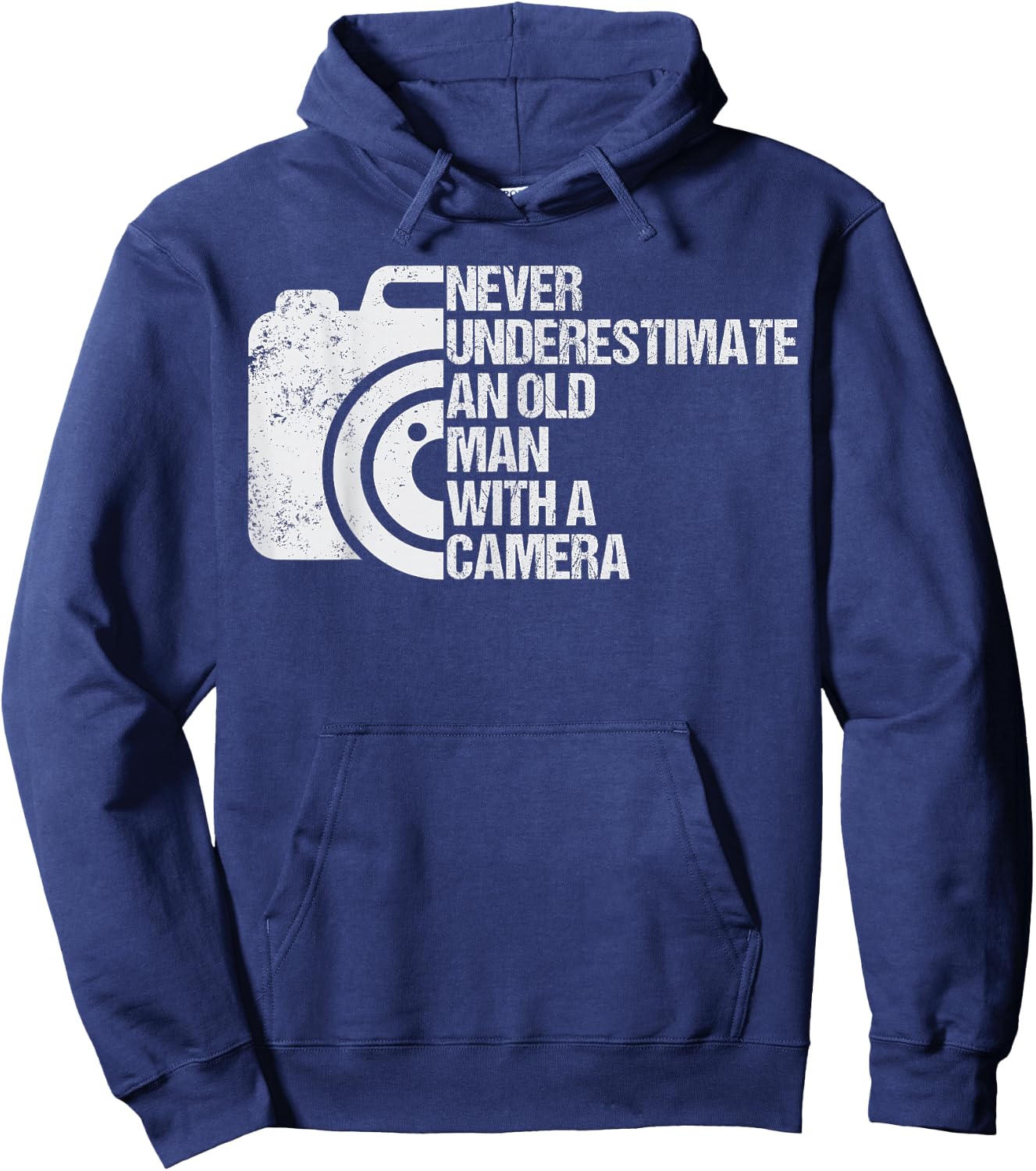 Never Underestimate An Old Man With A Camera Photography Hoodie - Hoodie | Navy