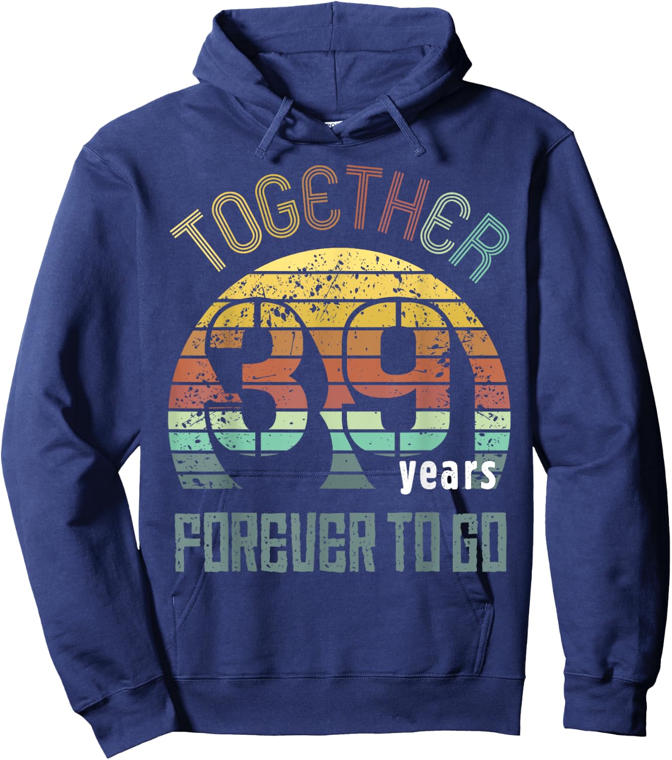 39th Years Wedding Anniversary Gifts For Couples Matching 39 Hoodie - Hoodie | Navy