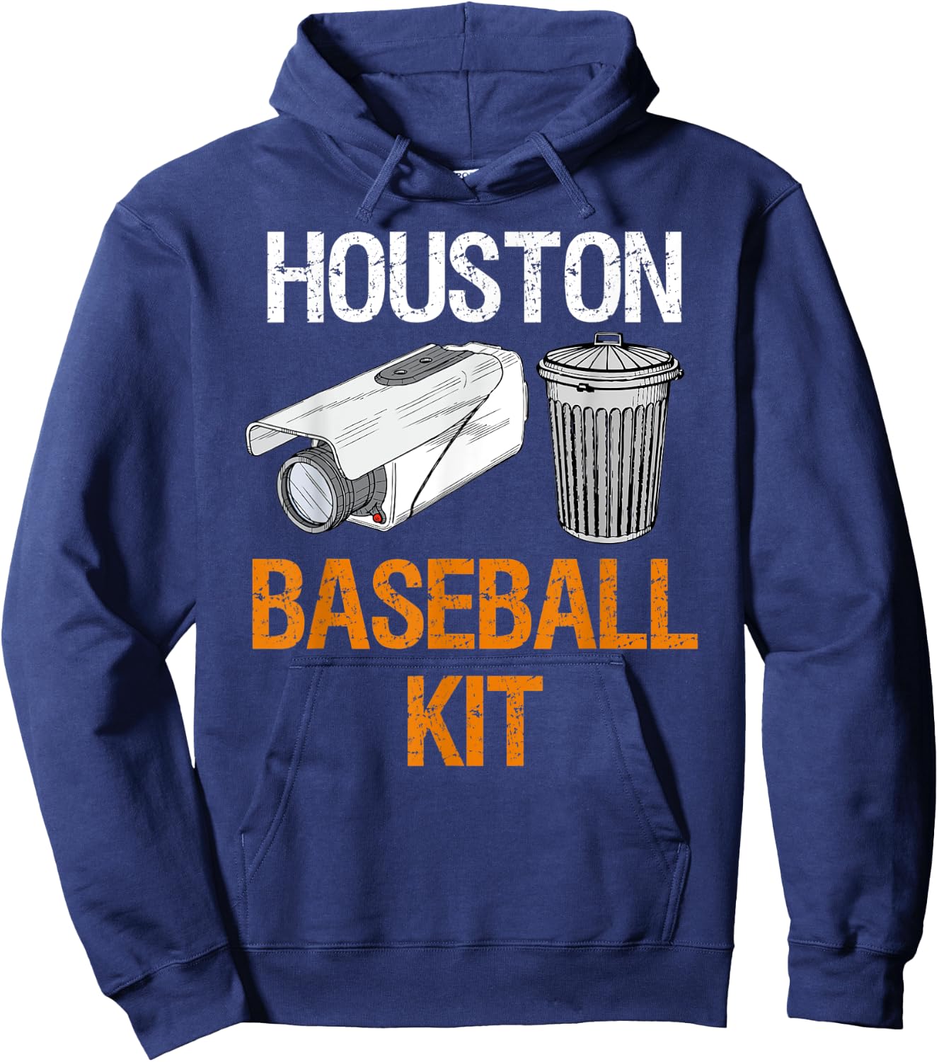 Houston Baseball Camera and Trash Can Gag Hoodie - Hoodie | Navy