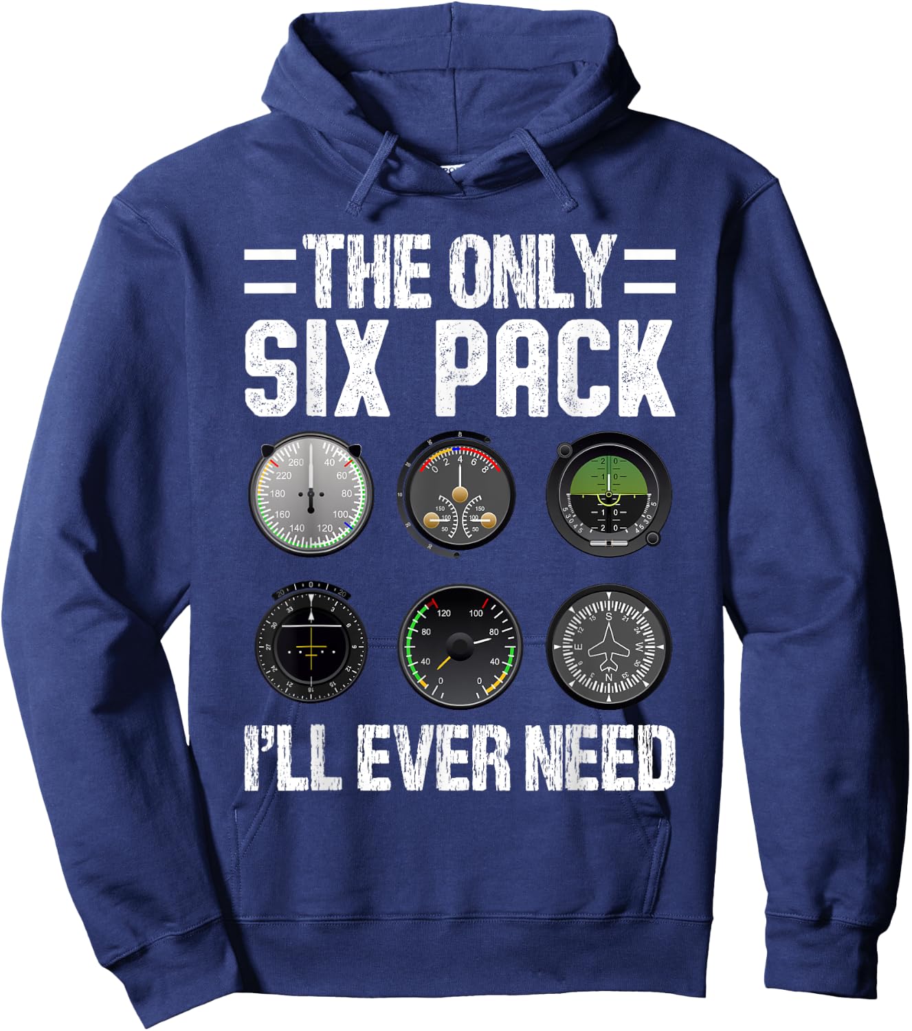 The Only Six Pack I'll Ever Need Funny Pilot Aviator Hoodie - Hoodie | Navy