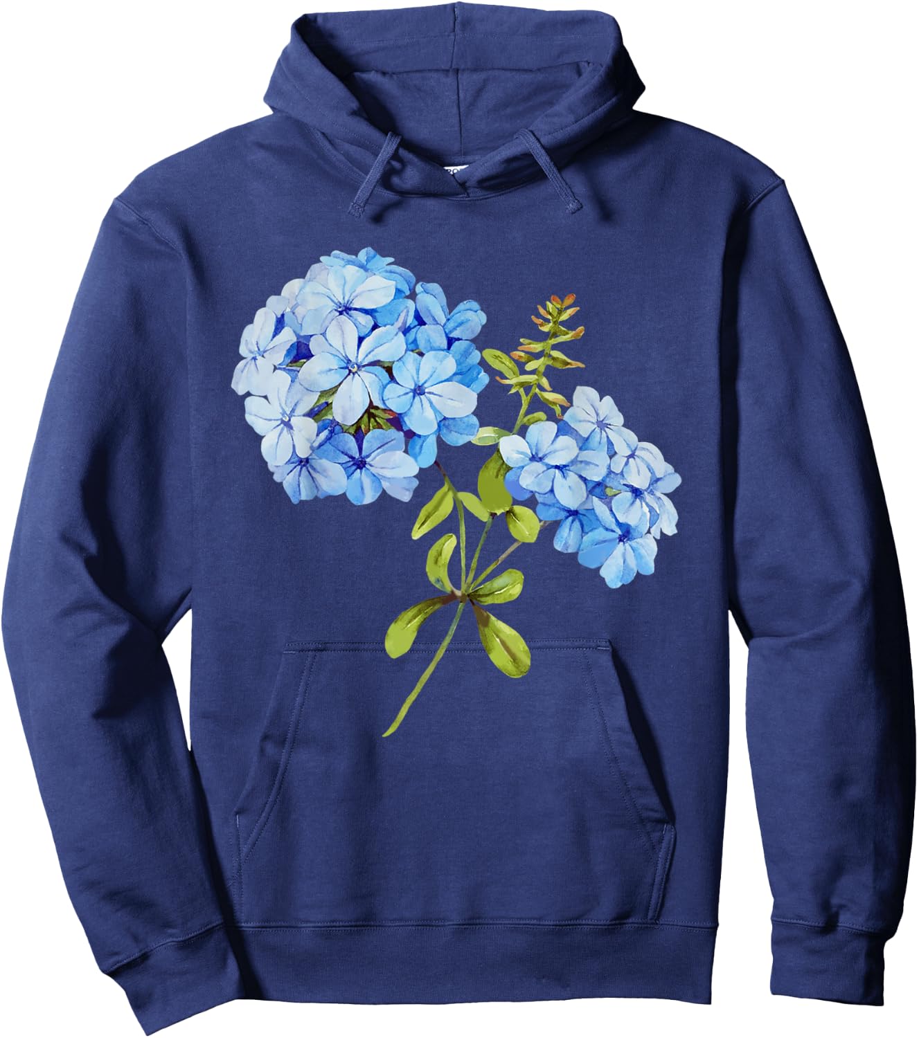 Grandmillennial Hydrangea Style Hoodie - Hoodie | Navy