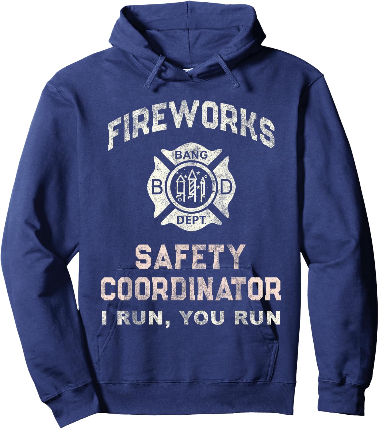 Funny FIREWORKS SAFETY COORDINATOR Firefighter Pyro Red Hoodie - Hoodie | Navy