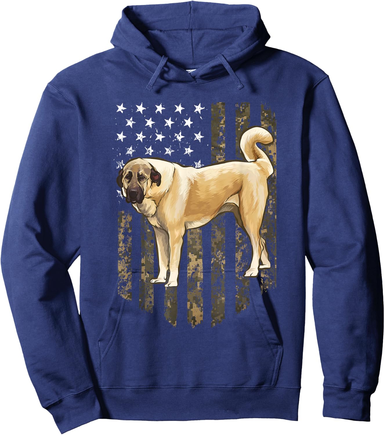 Camo American Flag Anatolian Shepherd Dog 4th Of July USA Hoodie - Hoodie | Navy