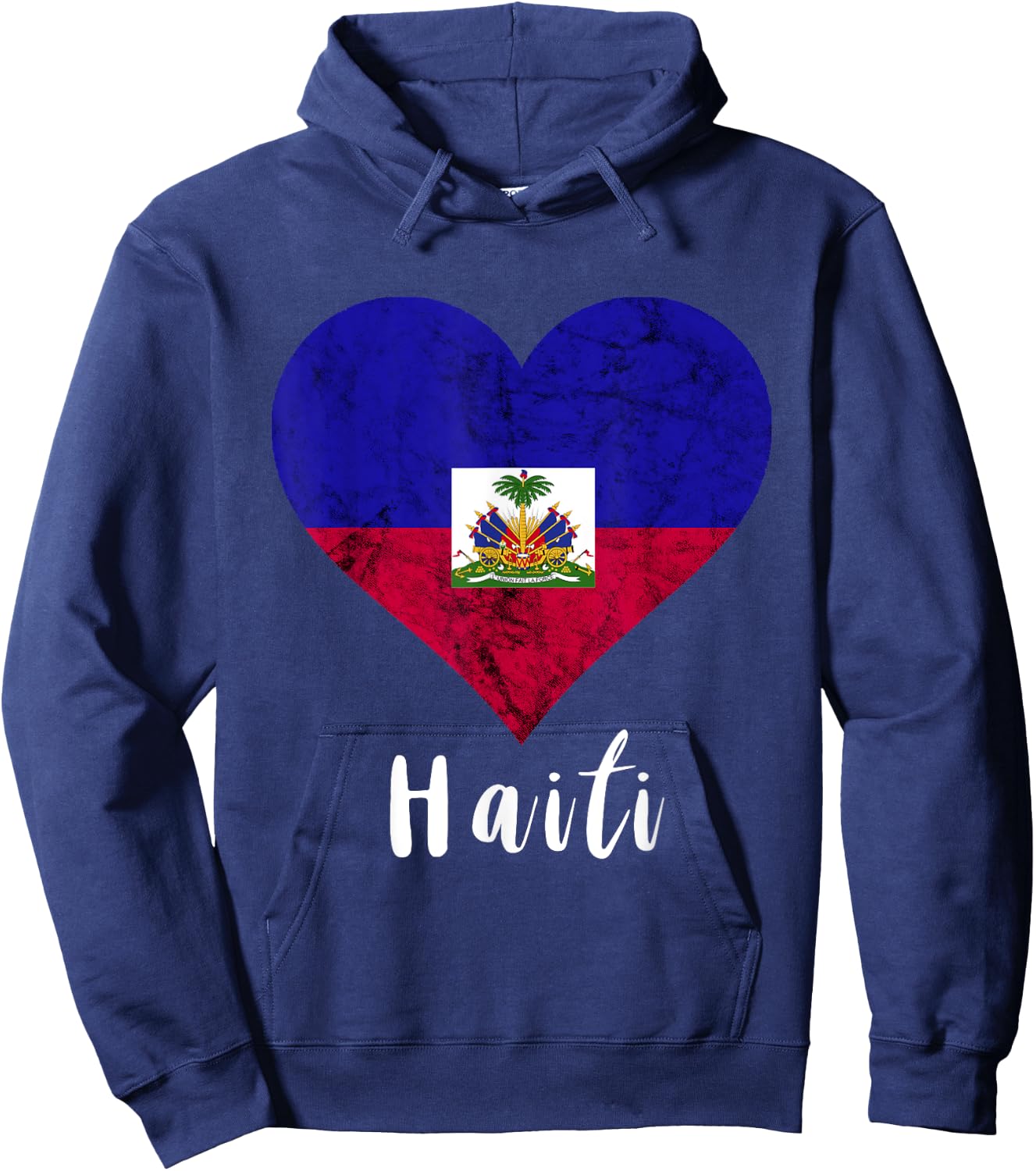 Haitian Root Heart Haiti Haitians Flag Pride Hoodie - Hoodie | Navy