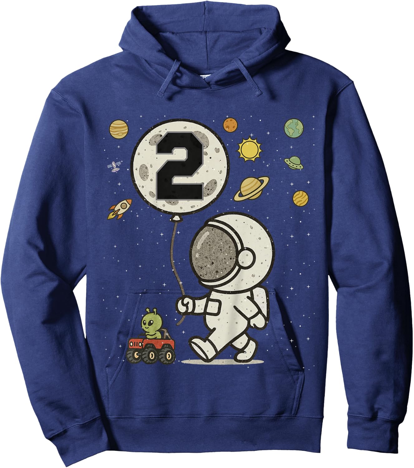 Astronaut 2nd Birthday 2 Year Old Space Matching Family Hoodie - Hoodie | Navy