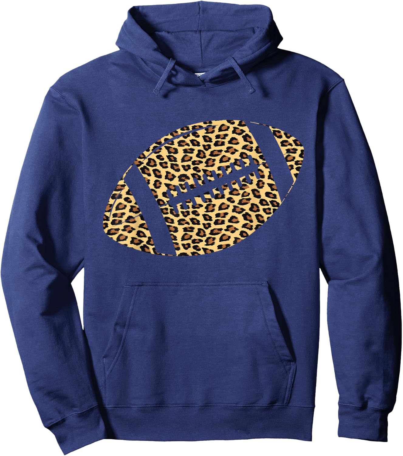 American Football Leopard Print Wild Animal Safari Hoodie - Hoodie | Navy