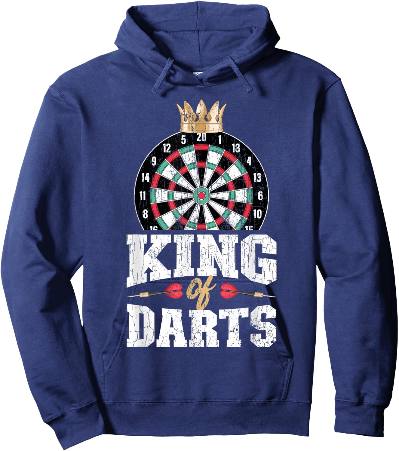 King Of Darts Funny Dart Player Graphic Hoodie - Hoodie | Navy