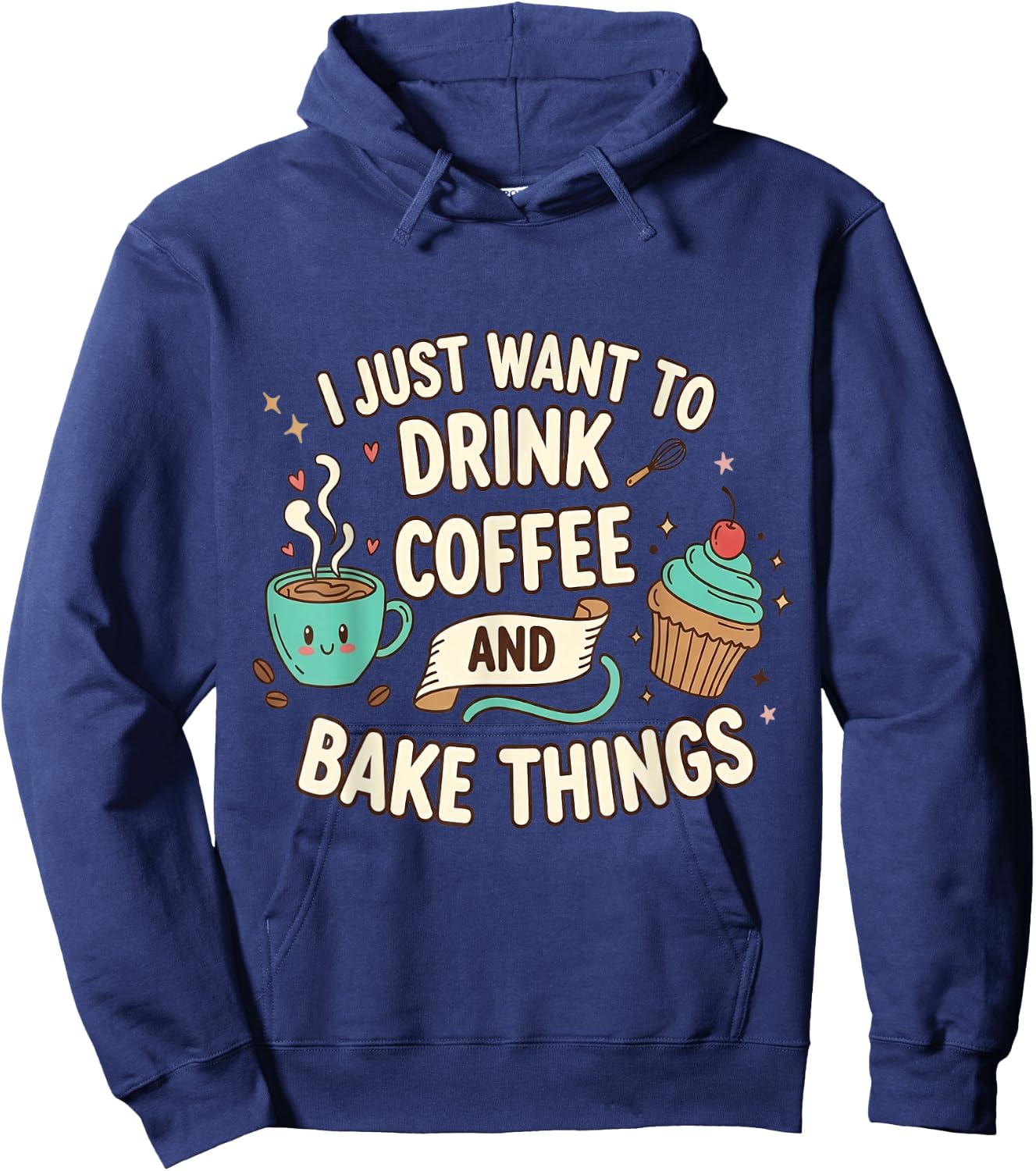 Baker Retro Bake Things & Drink Coffee Lover Kawaii Hoodie - Hoodie | Navy