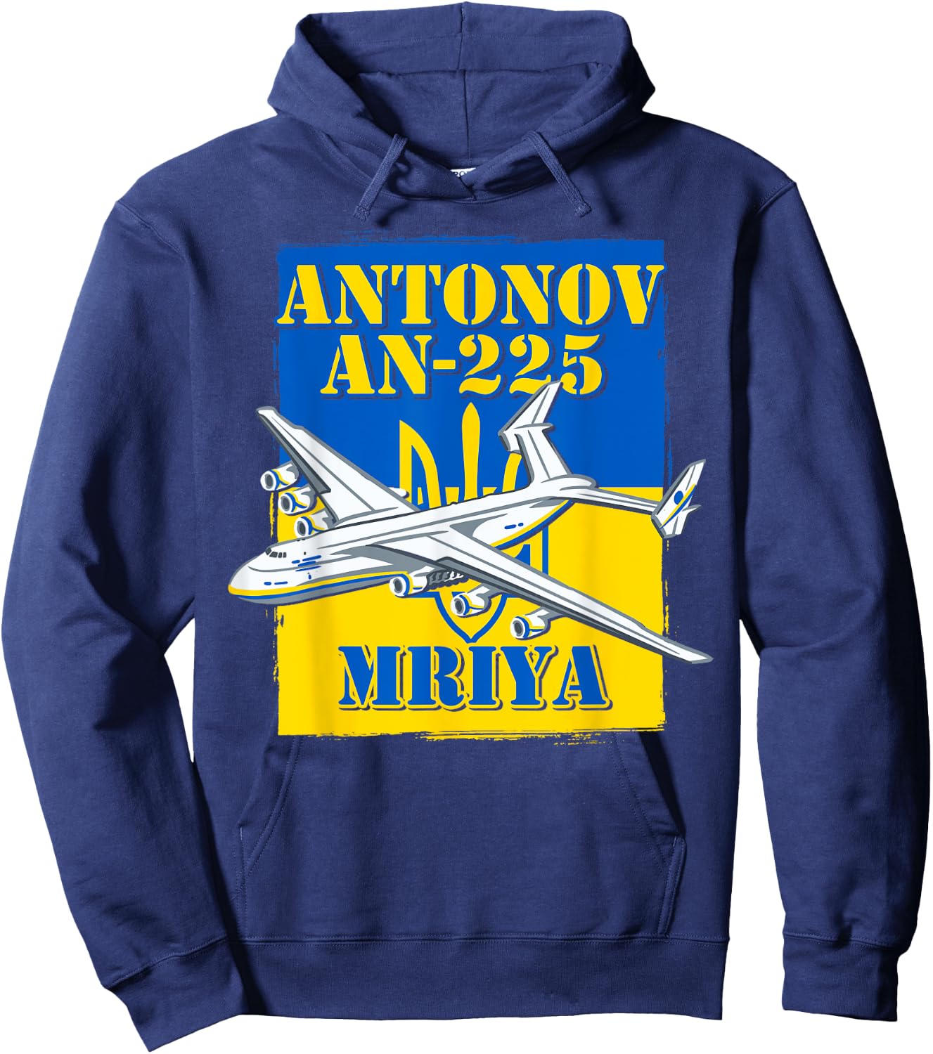 Mriya Antonov AN-225 Ukraine Aircraft Ukrainian Airplane Hoodie - Hoodie | Navy
