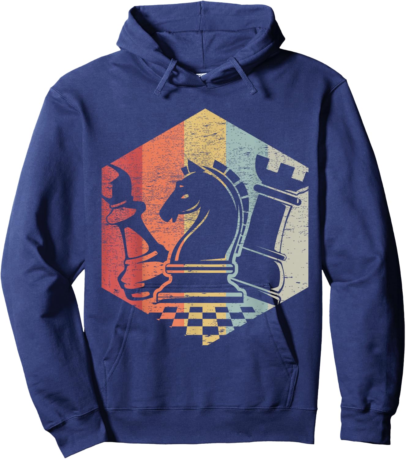 Retro Bishop Horse Rook | Funny Chess Shirt Gift Hoodie - Hoodie | Navy