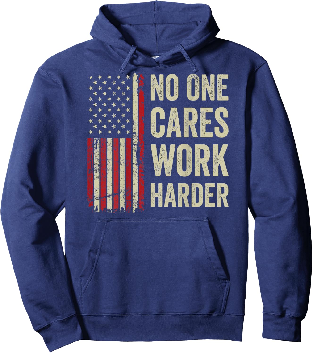No One Cares Work Harder - Motivational Workout Gym (BACK) Hoodie - Hoodie | Navy