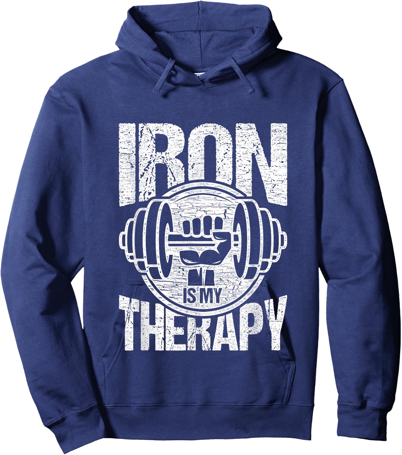 Powerlifting Strongman - Iron Is My Therapy Hoodie - Hoodie | Navy