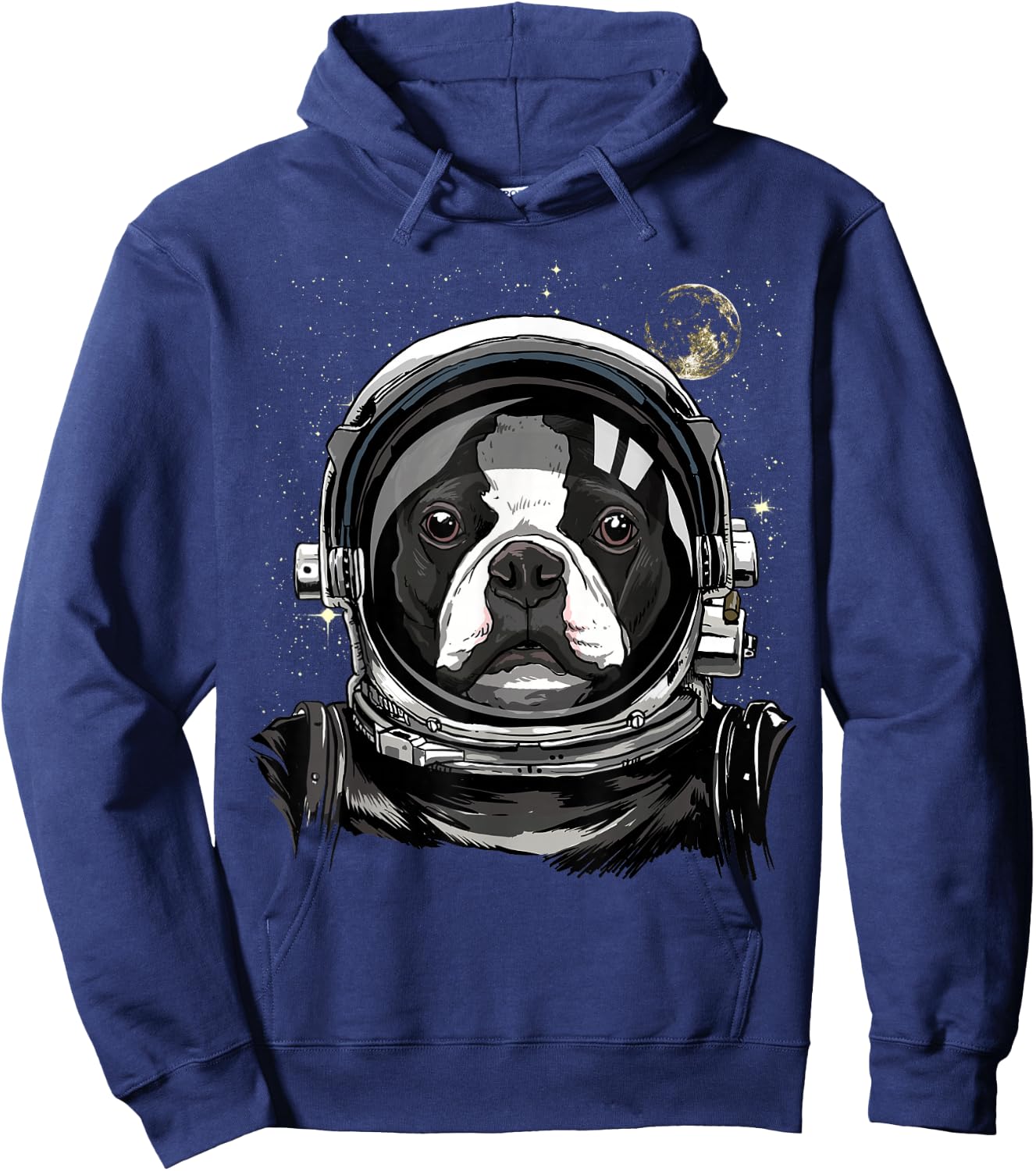 Boston Terrier Astronaut Shirt Spaceman Dog Space Lover Hoodie - Hoodie | Navy