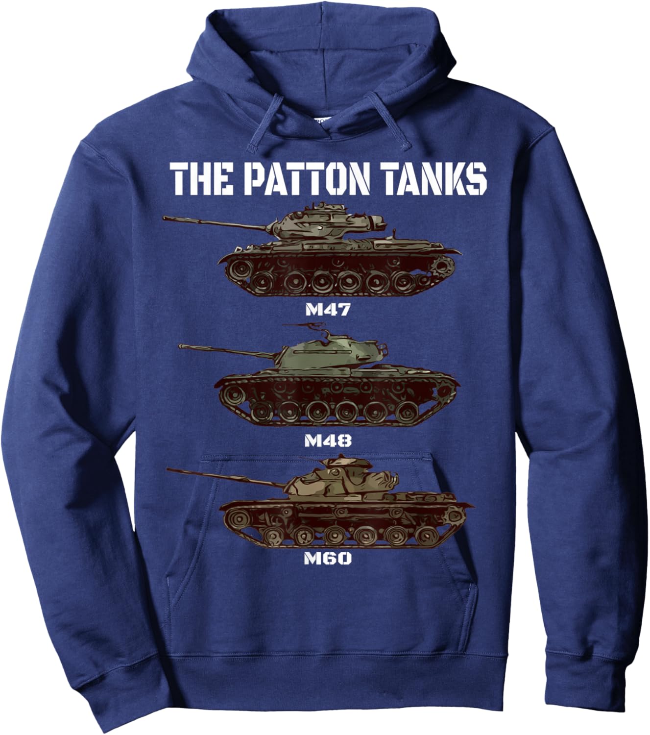 WW2 Patton American Tank M47 M48 M60 Hoodie - Hoodie | Navy