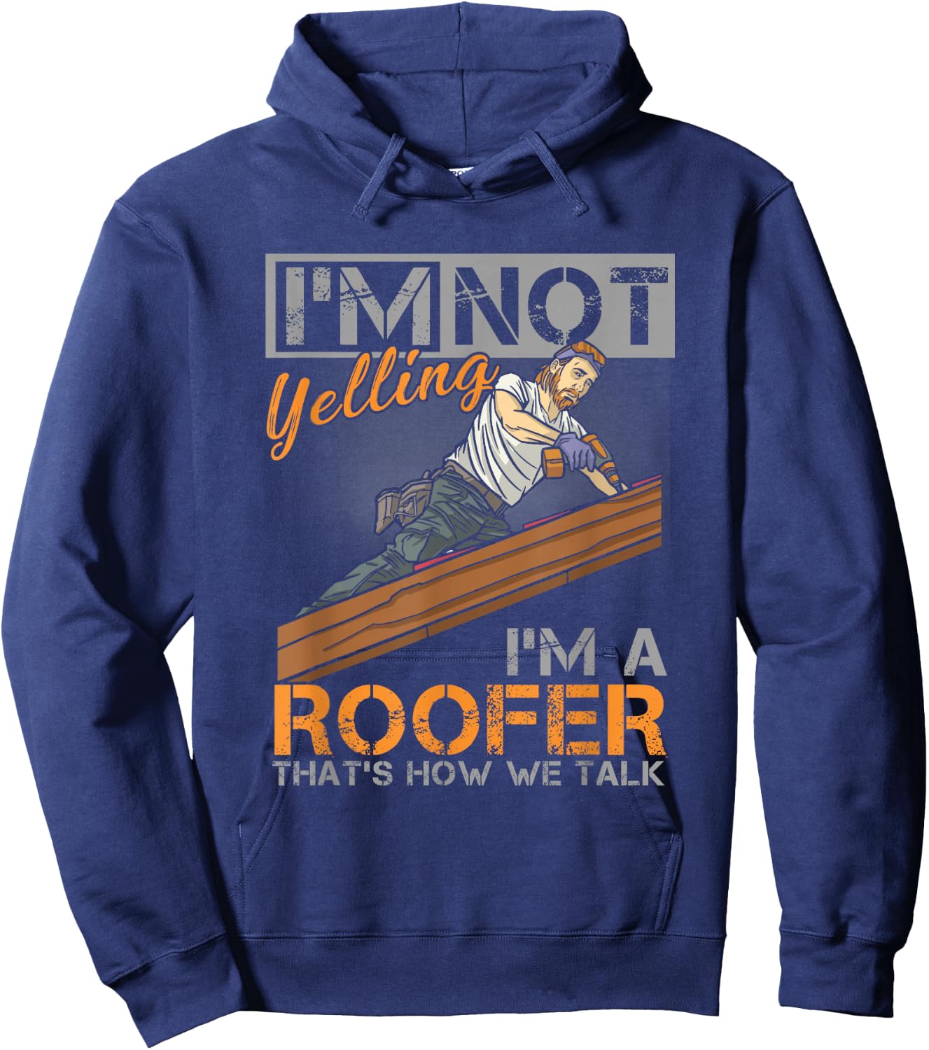 Roofer Hammer Roof Mechanic Construction Craftsman Carpenter Hoodie - Hoodie | Navy