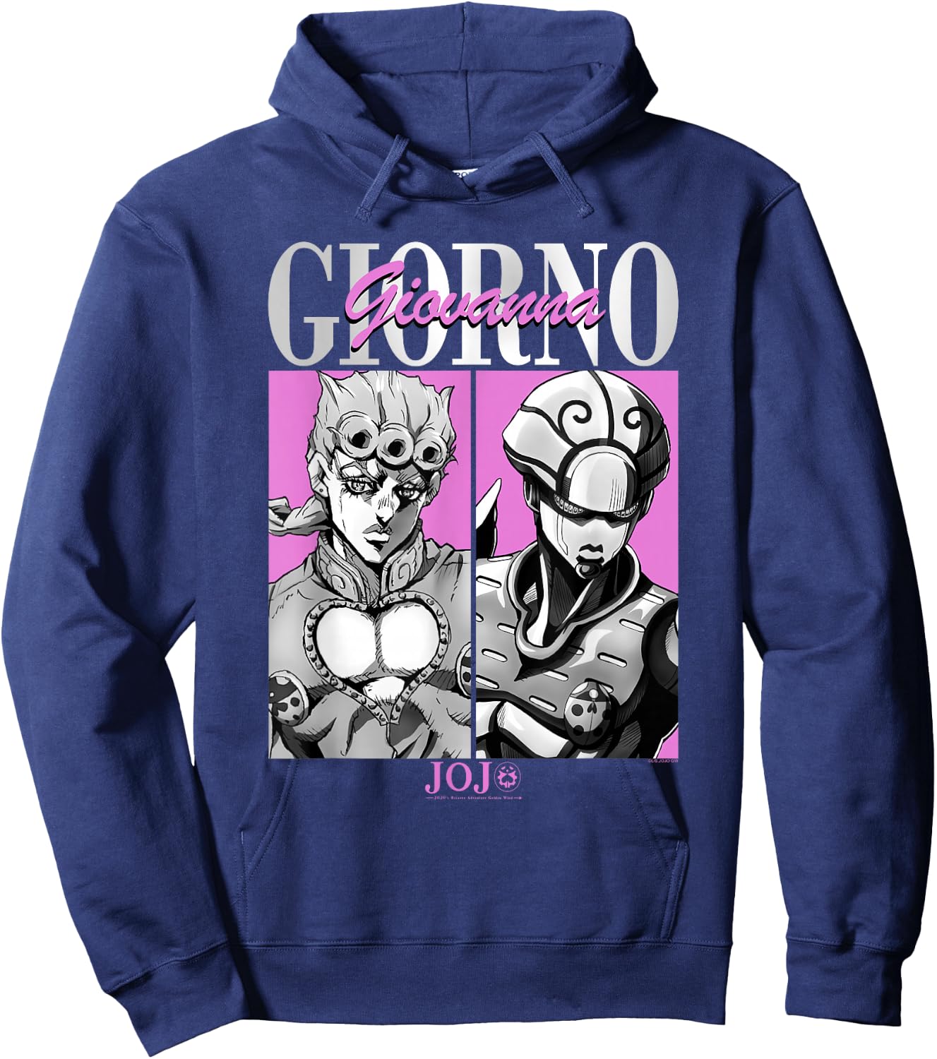 JoJo's Bizarre Adventure Giorno & Golden Wind Panels Anime Hoodie - Hoodie | Navy