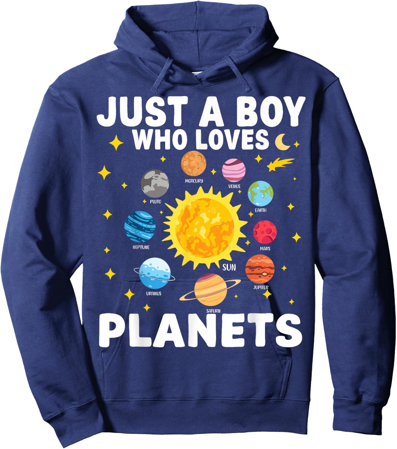 Just A Boy Who Loves Planets Solar System Space Lover Kids Hoodie - Hoodie | Navy