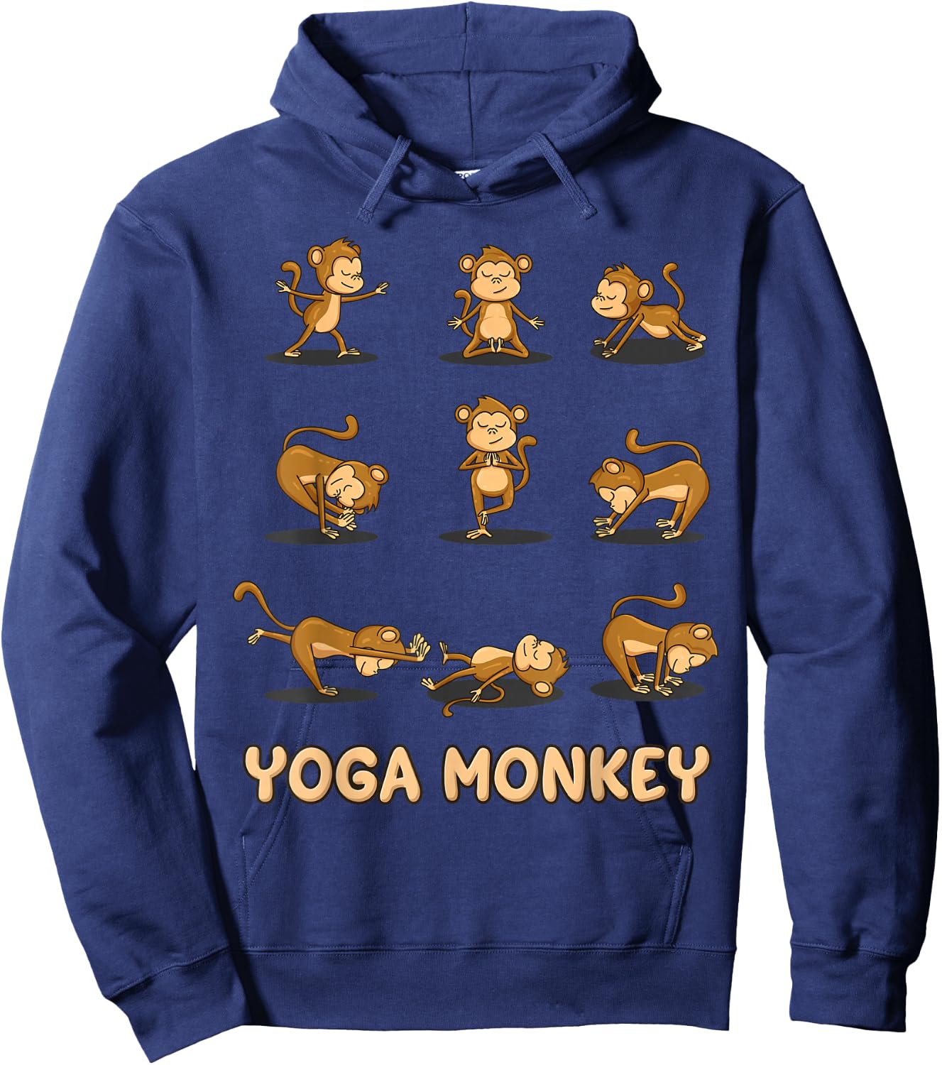 Monkey Yoga Shirt Meditation Zen Namaste Yoga Lover Buddhist Hoodie - Hoodie | Navy